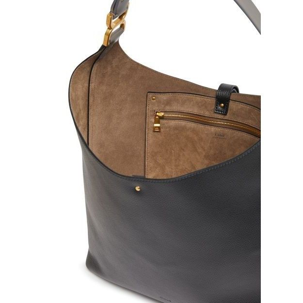 Chloe Chloe Hobo Black Grained Leather Shoulder Bag New & Authenti Size ONE SIZE - 4 Thumbnail