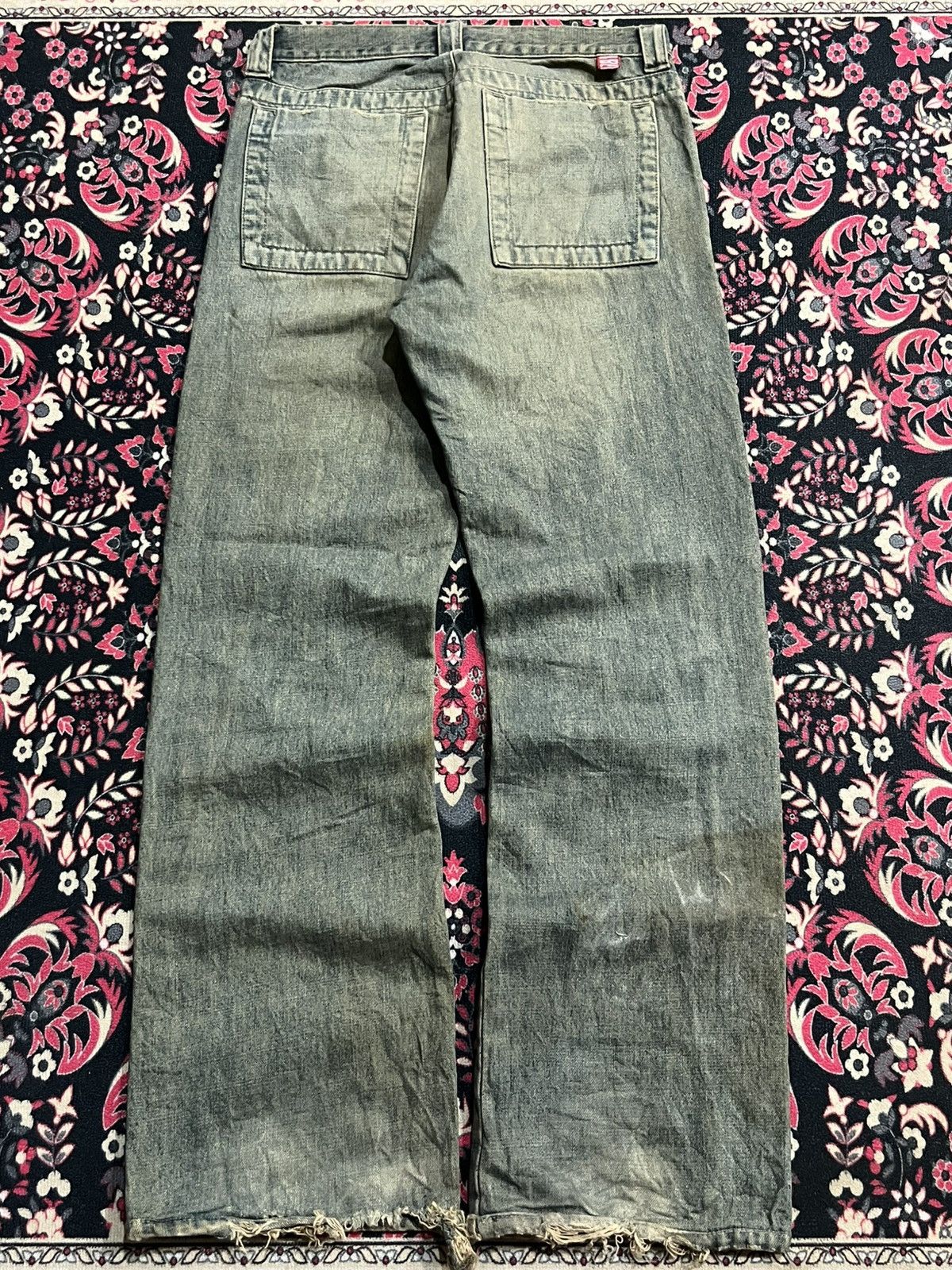 Acne Studios Acne Studio Style Mosh Green Frayed Leg Straight Cut Jeans Size US 31 - 2 Thumbnail