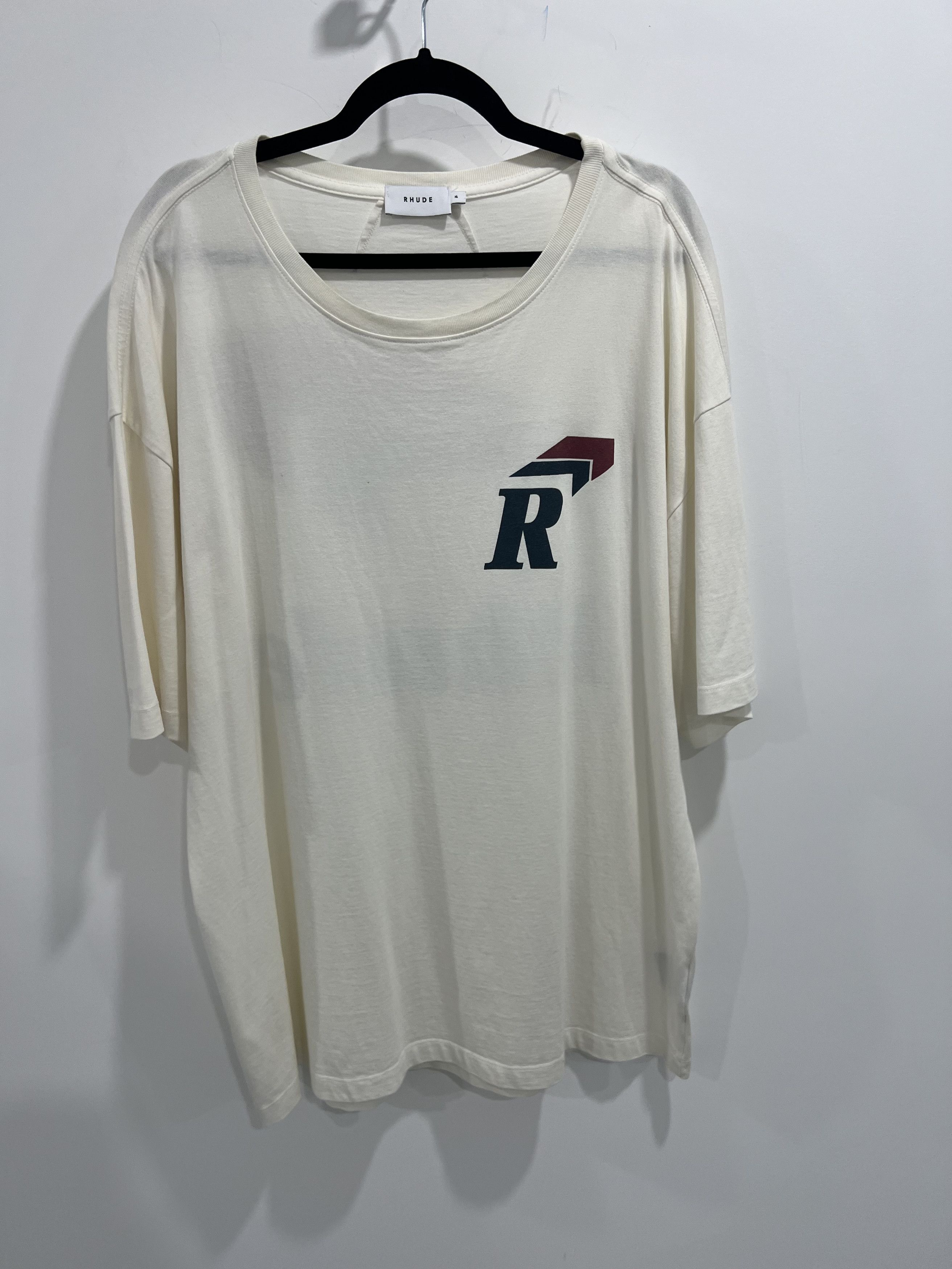 image of Rhude Logo Tee in Cream, Men's (Size XL)