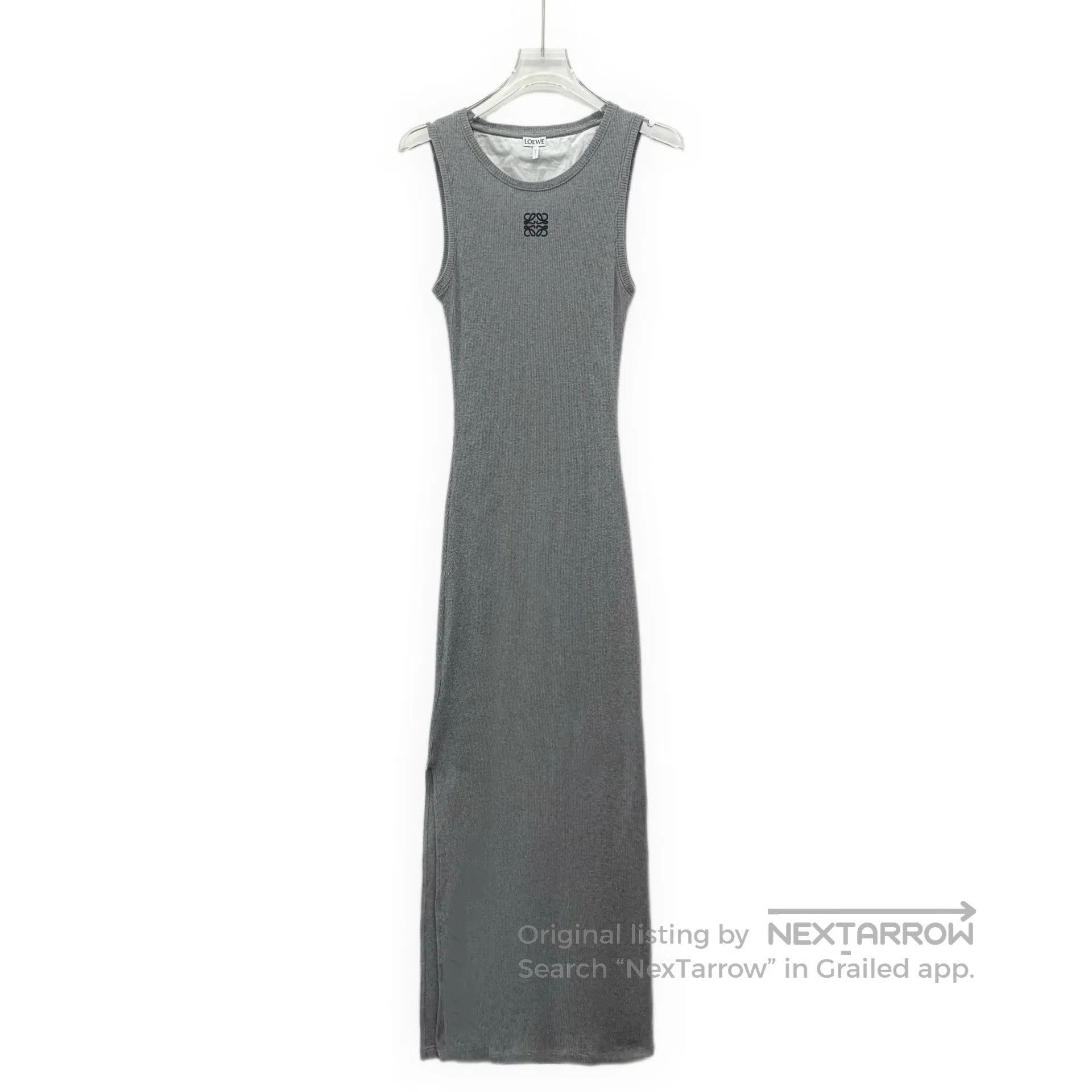 Loewe Loewe Grey Logo Embroidered Cotton Round Neck Sleeveless K Size XS / US 0-2 / IT 36-38 - 1 Thumbnail