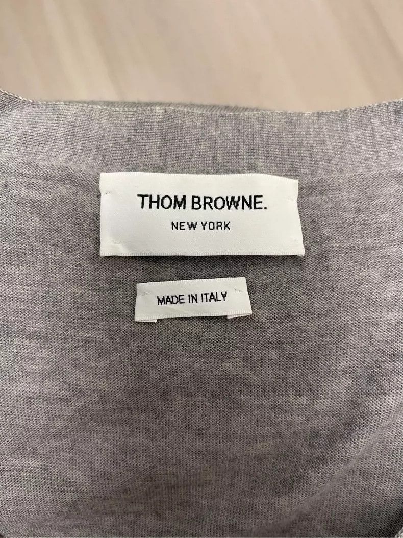 Thom Browne Thom browne Gray four-striped wool cardigan jacket 2504-Nex Size US M / EU 48-50 / 2 - 5 Thumbnail