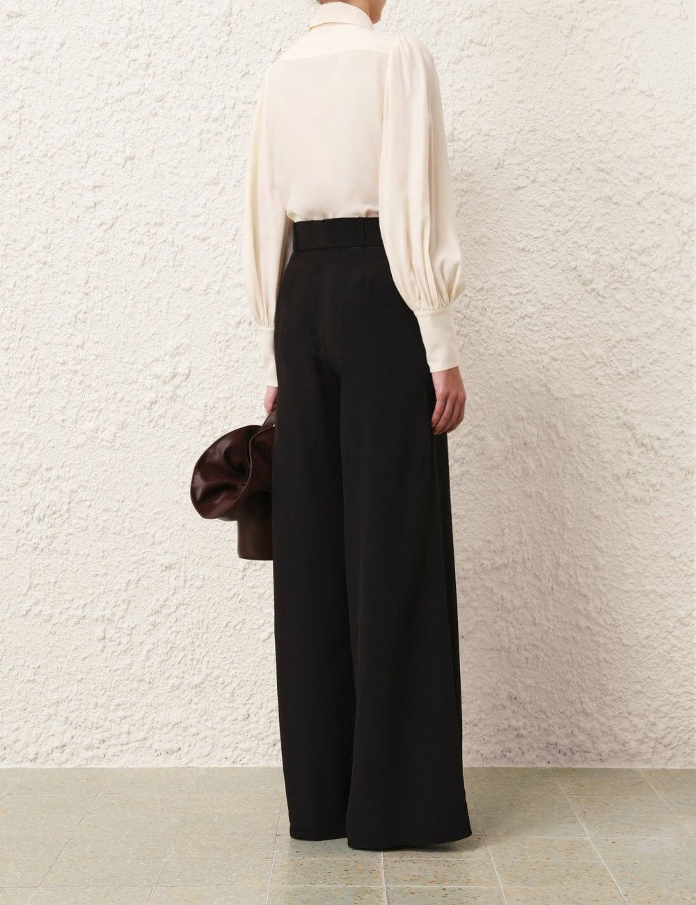 Zimmermann oc11z0825 Belted Wide Leg Pant in Black Size 32" / US 10 / IT 46 - 4 Thumbnail