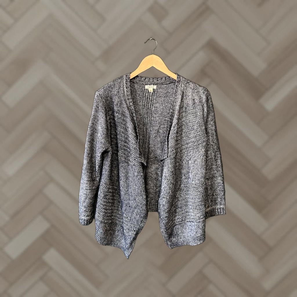 Lucky Brand Lucky Brand Cardigan Sweater Womens Open Front Knit Gray Size L Size L / US 10 / IT 46 - 1 Thumbnail
