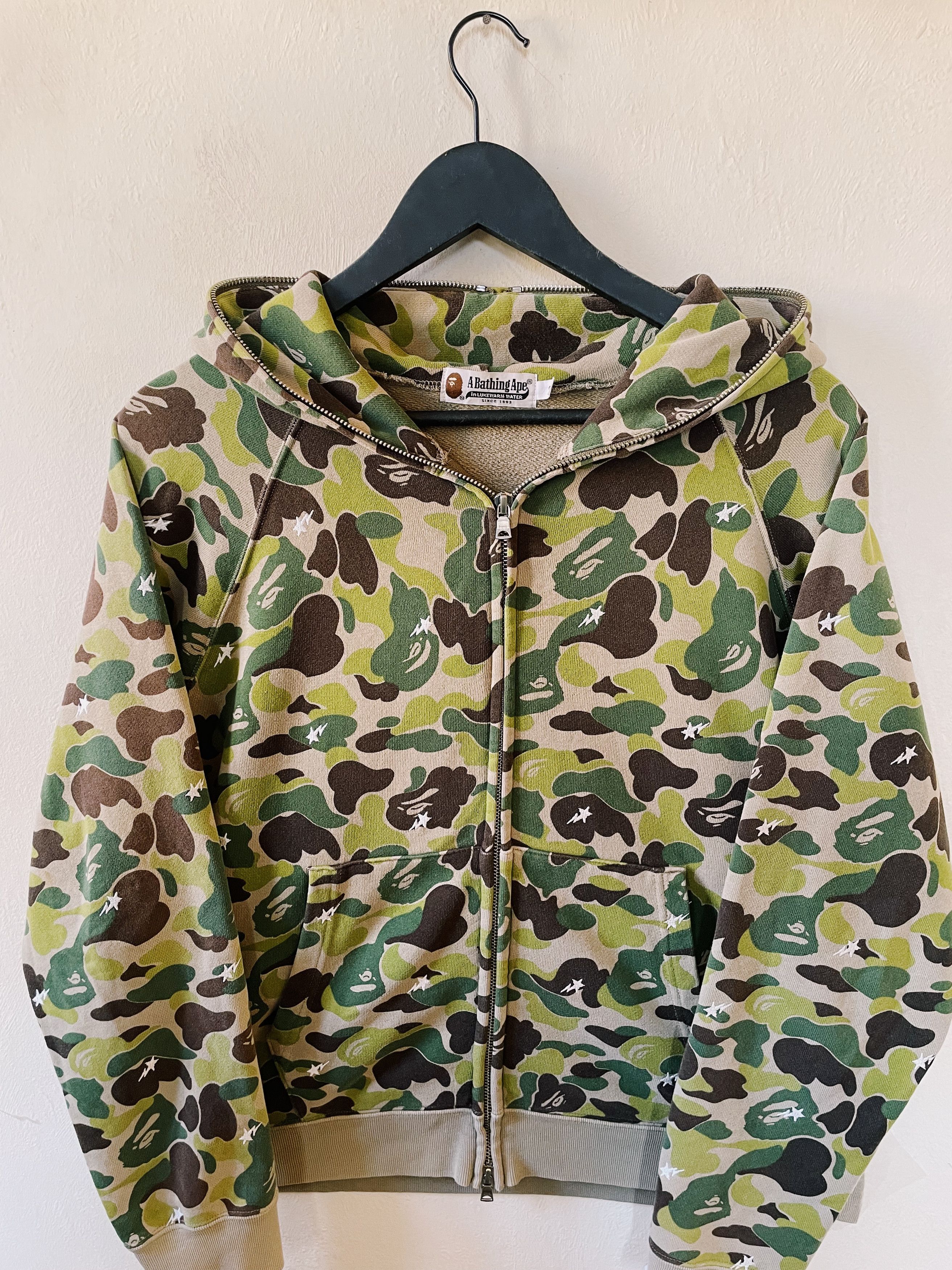 Bape Bape Light Green Camo Sta Hoodie | Grailed