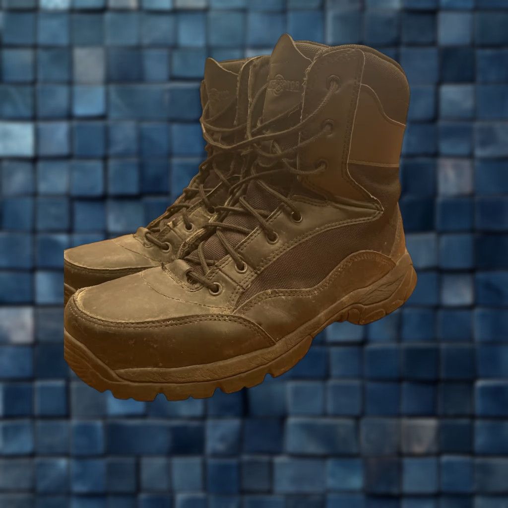 VINTAGE INTERCEPTOR Combat Work Boots Mens Black Leather