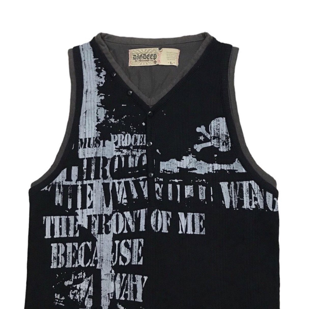 14th Addiction × Japanese Brand × Le Grande Bleu (L.G.B.) 2000's Dig Deep Thermal Poem Skull DoubleLayer Size US S / EU 44-46 / 1 - 2 Thumbnail