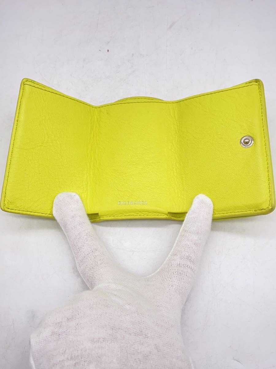 Balenciaga Balenciaga Papier Leather Tri-Fold Wallet Yellow Size ONE SIZE - 4 Thumbnail