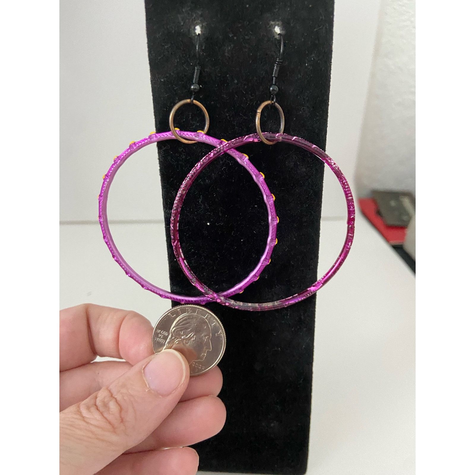Handmade purple earrings Size ONE SIZE - 2 Thumbnail