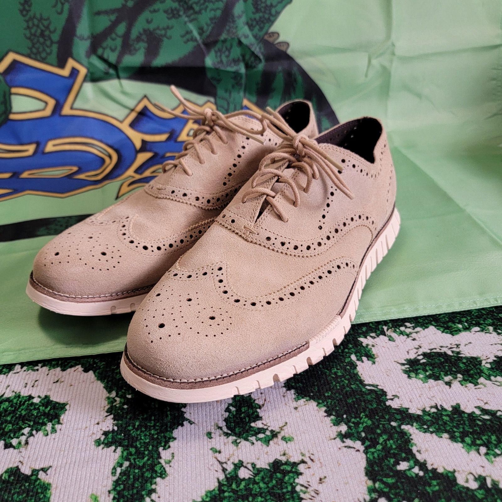 Cole Haan ZeroGrand Remastered Wingtip Oxfords Beige Sz 13M