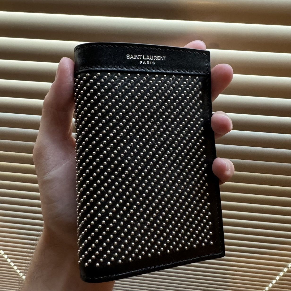 Saint laurent studded wallet cheap