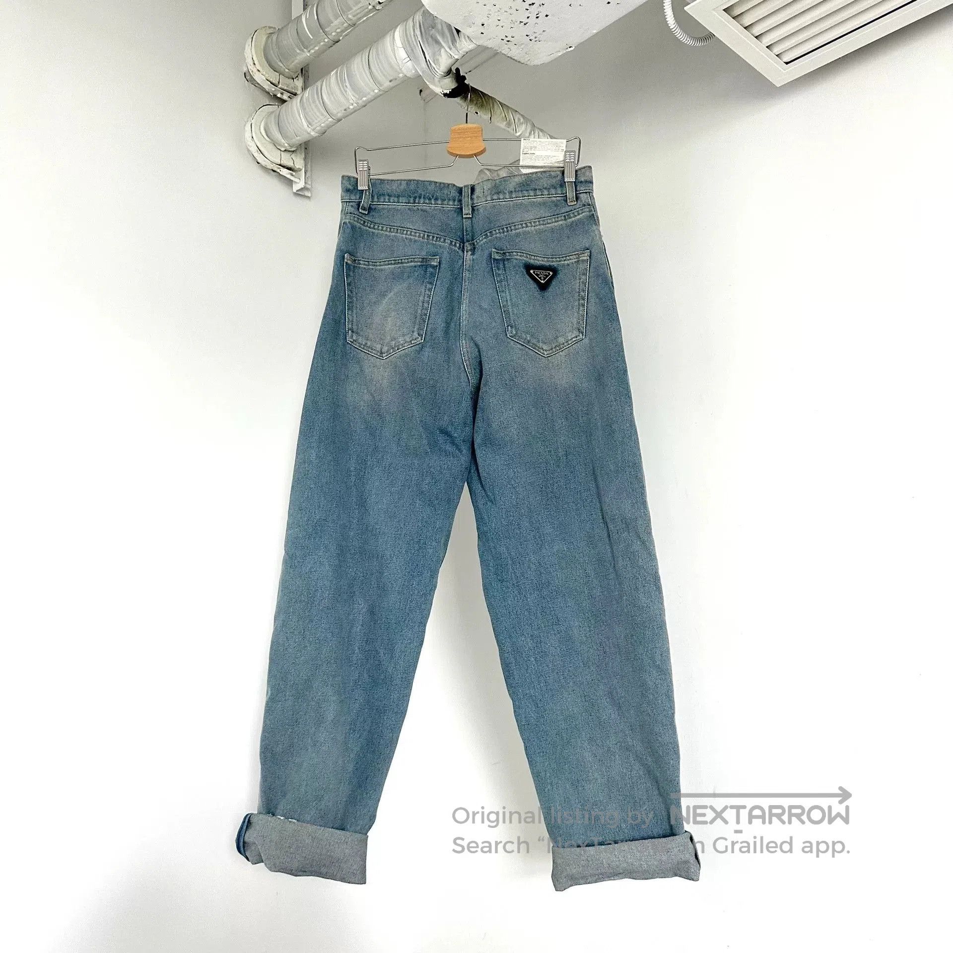 Prada Prada Blue Triangle Logo Washed Jeans. Size US 30 / EU 46 - 2 Thumbnail