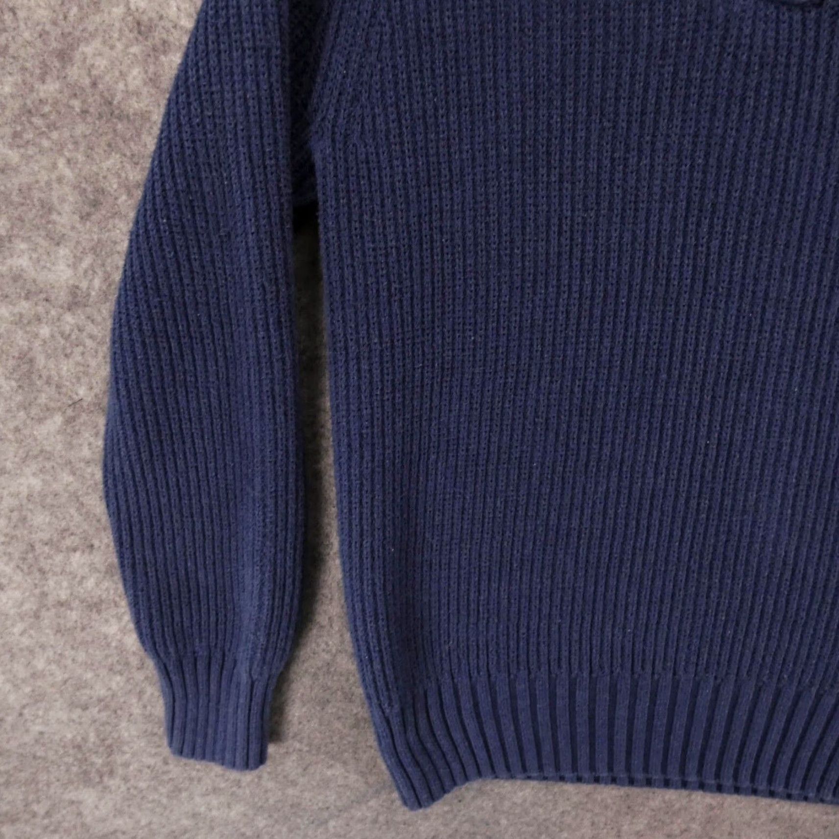 American Eagle Outfitters American Eagle Sweater Womens Large Cable Knit Blue w Henley Button Collar Size L / US 10 / IT 46 - 4 Thumbnail
