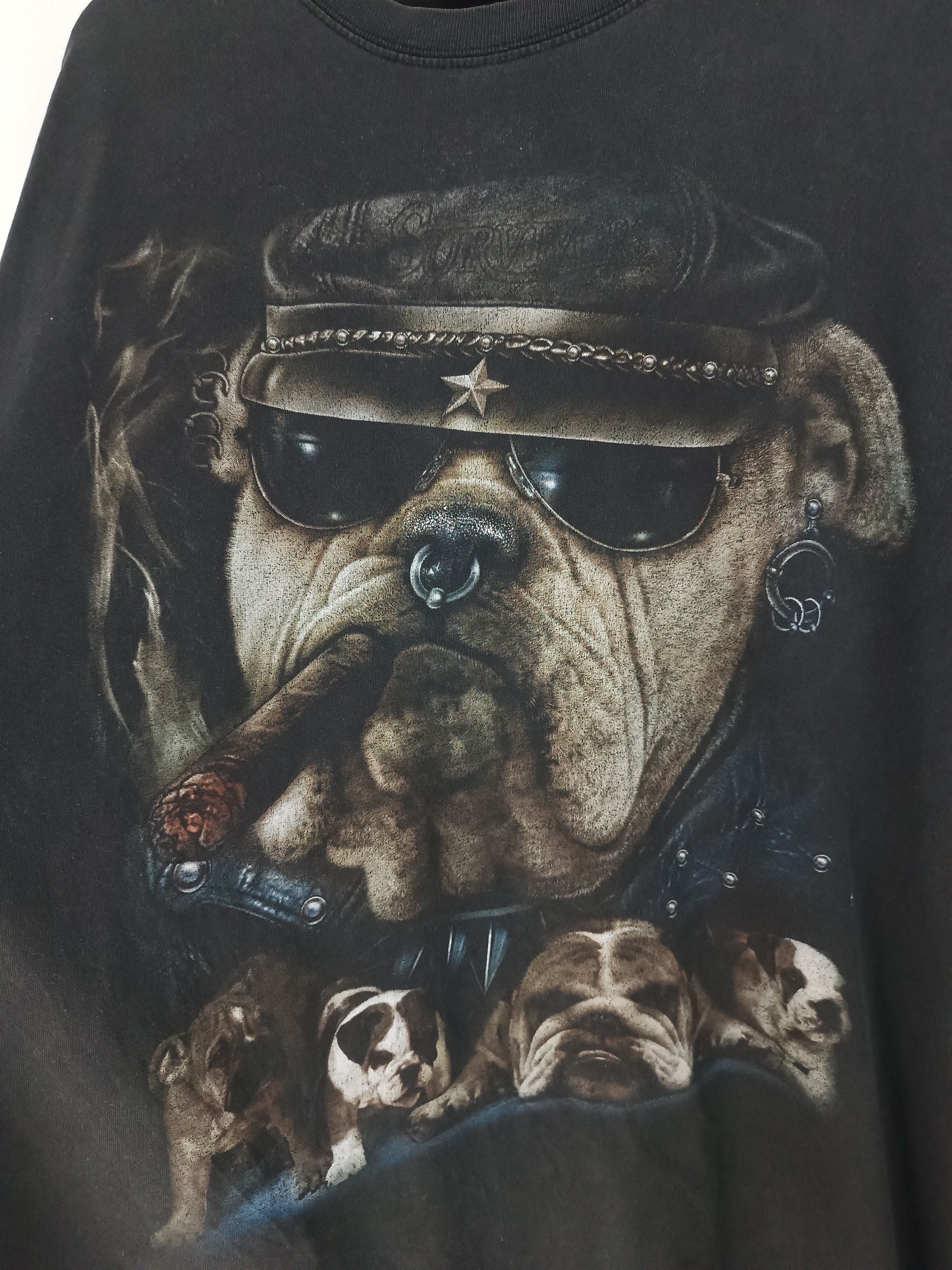 Vintage VINTAGE 90'S FADED BULL DOG BIKERS HARLEY VERY RARE TEE PETS Size US XL / EU 56 / 4 - 9 Thumbnail