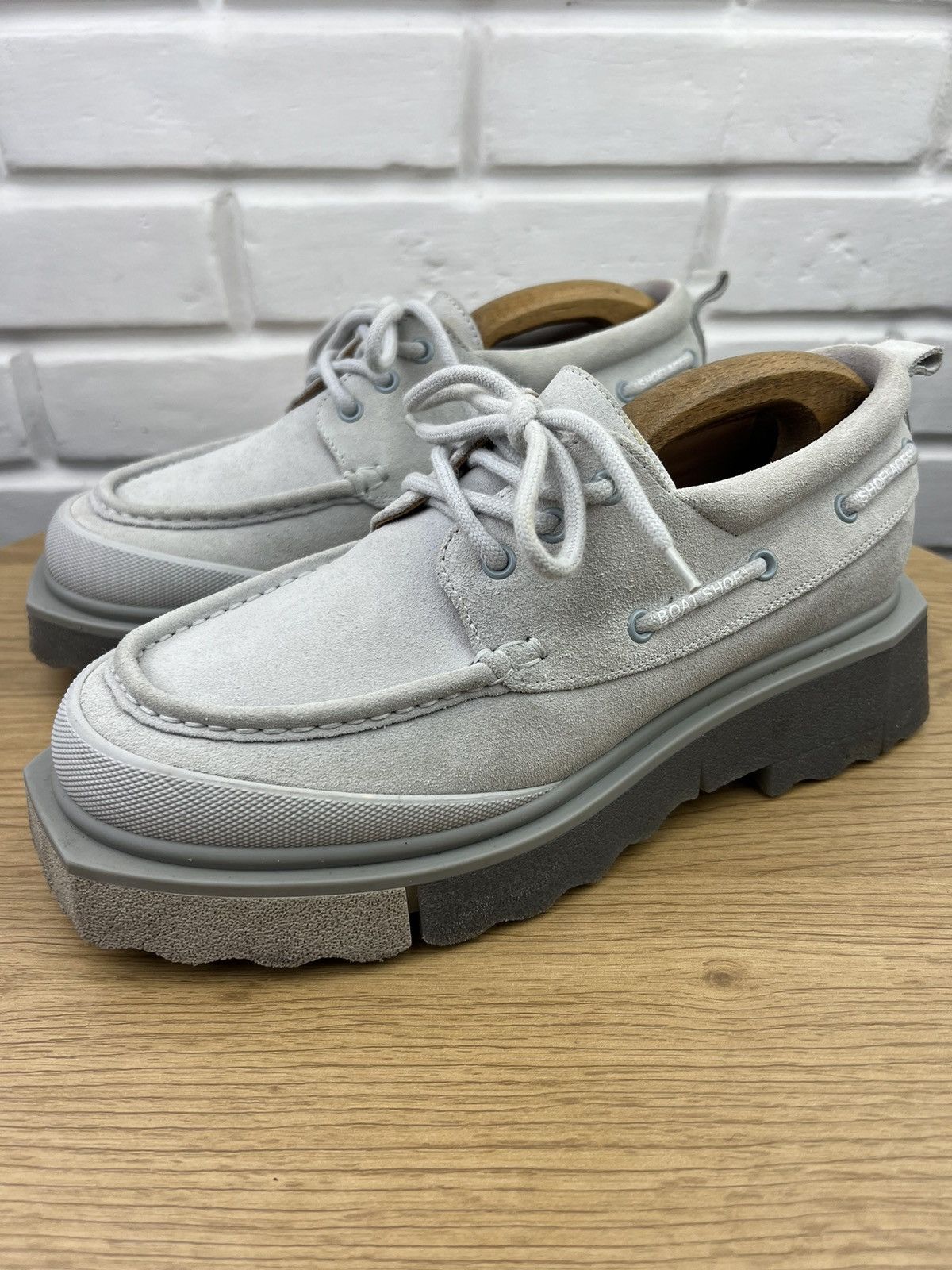 Off-White OFF-WHITE Derby Suede Boat Shoes SPONGE Rubber Sole Gray Size US 8 / EU 41 - 2 Thumbnail