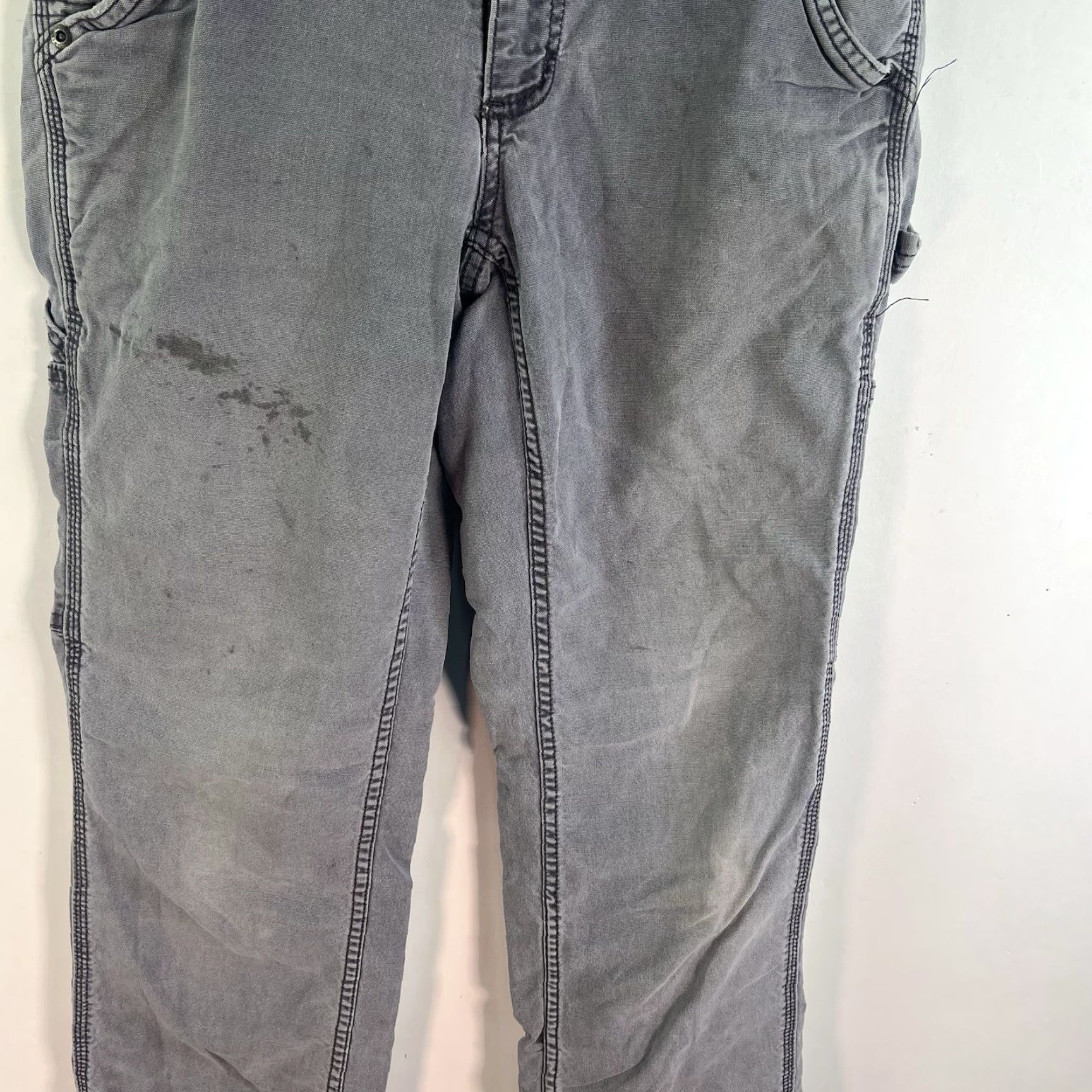 Carhartt Carhartt Women's Canvas Carpenter Pants Size 4S Gray Straight Fit 30X29 5-Pocket Logo Size 27" / US 4 / IT 40 - 3 Thumbnail