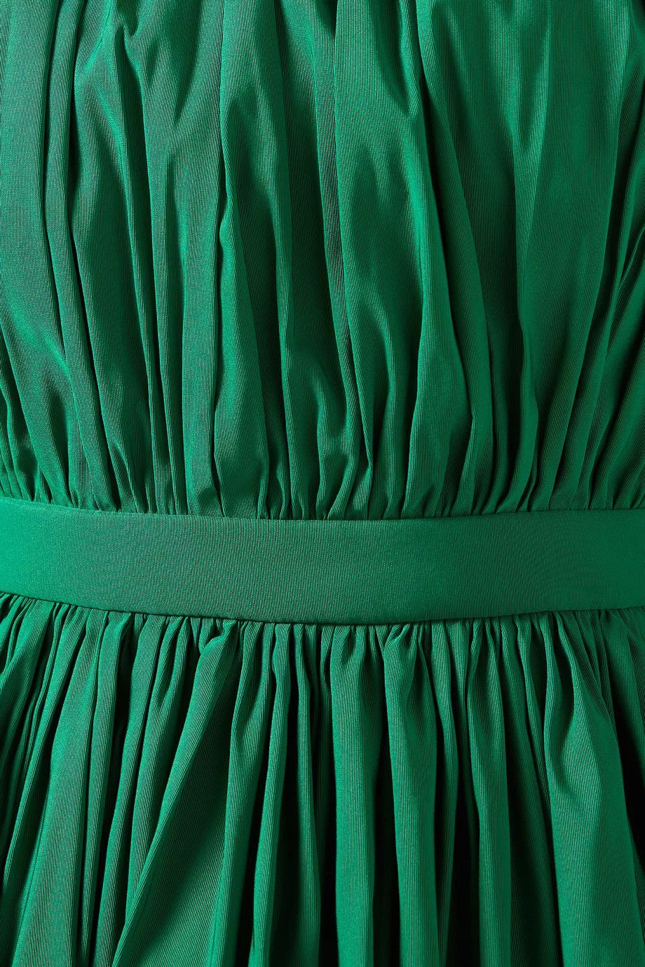 Alexander McQueen o1s22i1n1024 Pleated Open Back Midi Dress in Green Size XS / US 0-2 / IT 36-38 - 4 Thumbnail