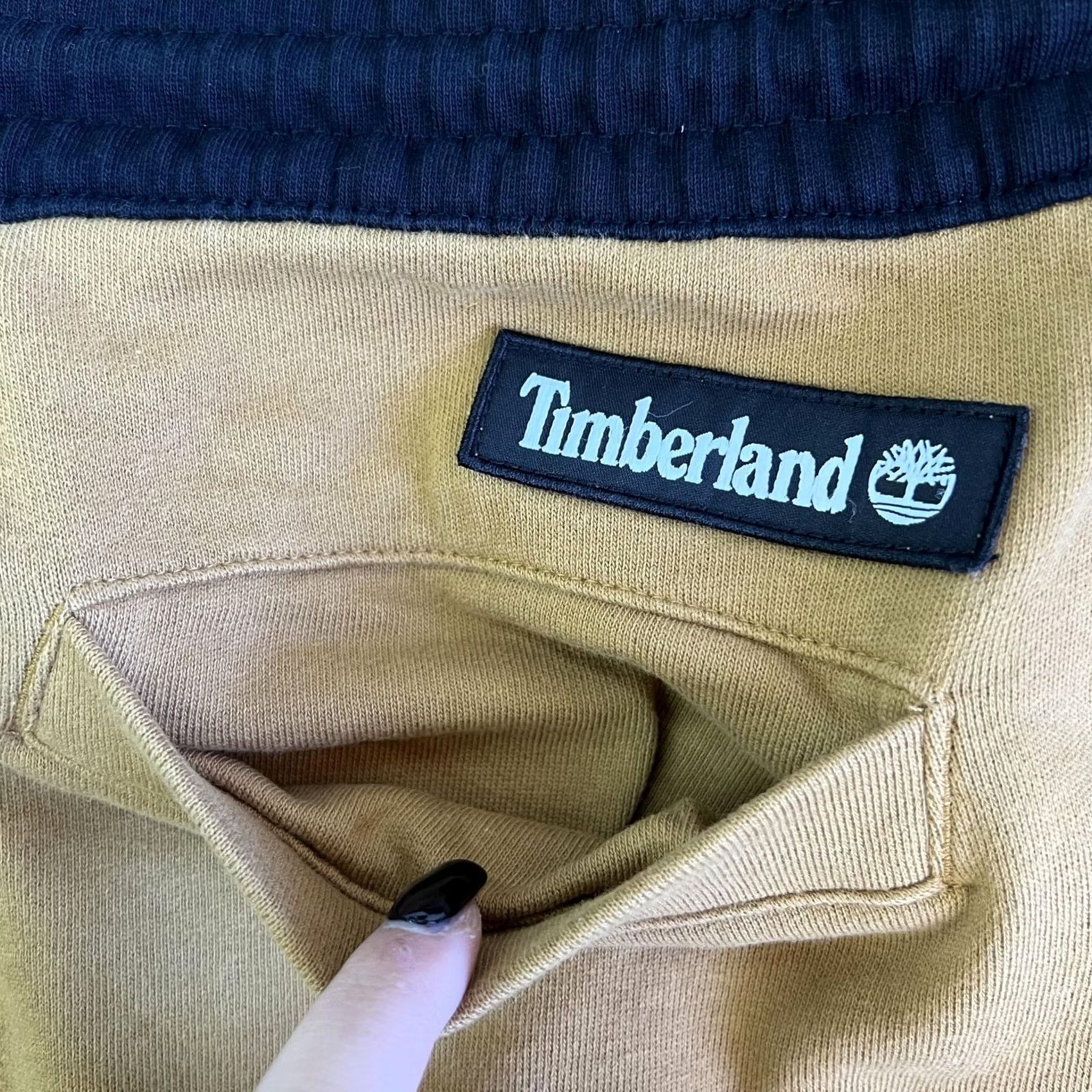 Timberland Timberland Shorts Mens Medium Beige Colorblock Sweat Elastic Waist Pockets Gym Size US 31 - 2 Thumbnail