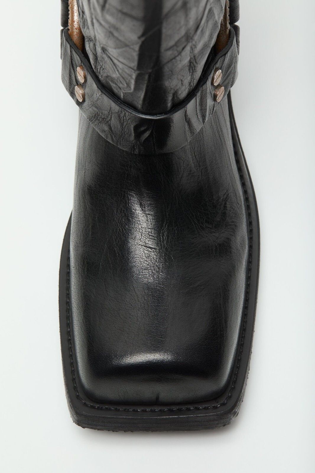 Acne Studios ACNE STUDIOS Balius Anthracite Leather Buckle Boots New Size US 8 / IT 38 - 3 Thumbnail