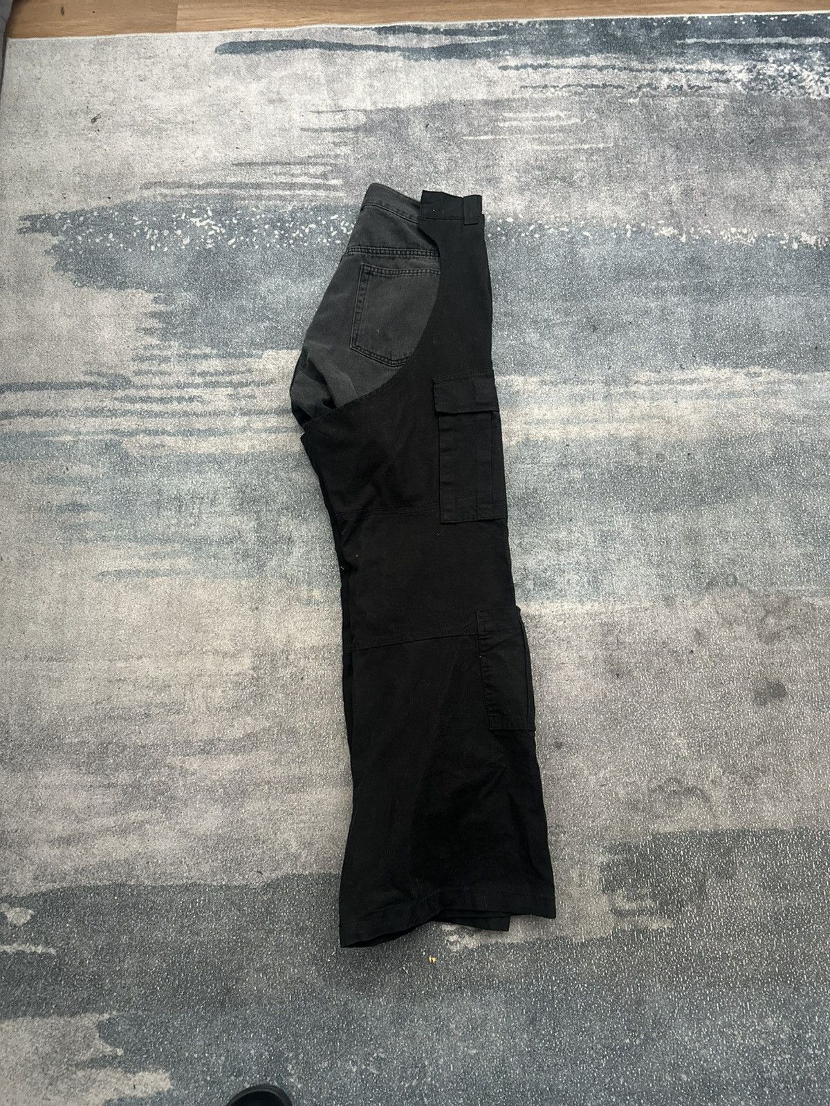 PROJECT G/R PROTOCOL INDEX Biker Cargo Denim Pants - Black Size US 32 / EU 48 - 5 Thumbnail
