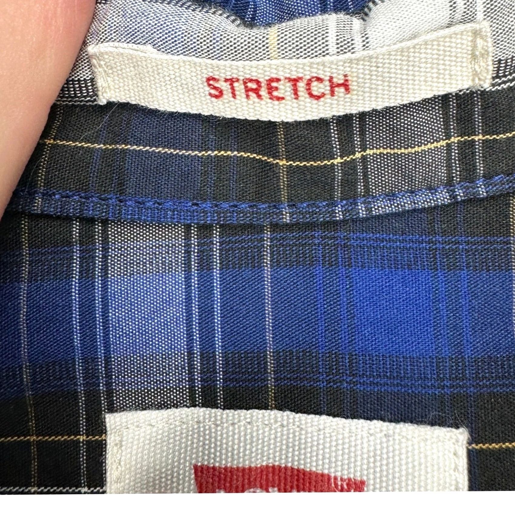 Levi's Levi's Button-Up Shirt Mens Large Blue Black Plaid Long Sleeve Stretch NEW Size US L / EU 52-54 / 3 - 5 Thumbnail