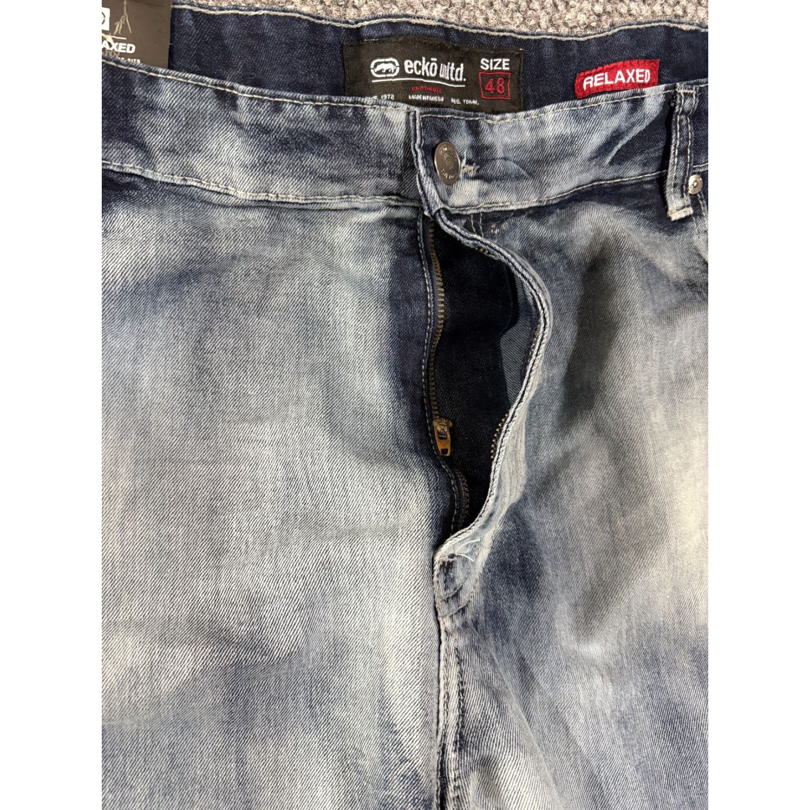 Ecko Unltd. Ecko Unltd. Shorts Mens 48 Blue Relaxed Fit Denim Vintage HipHop Casual 5-Pocket Zipper Broken Origin China Regular Size Size US 32 / EU 48 - 4 Thumbnail