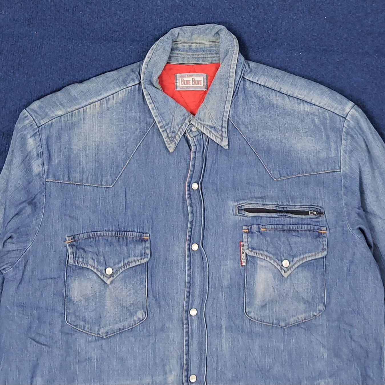 Blue Blue Japan Vintage Blue Blue Japan Denim Button Up Jacket C249N13 Size US M / EU 48-50 / 2 - 2 Thumbnail