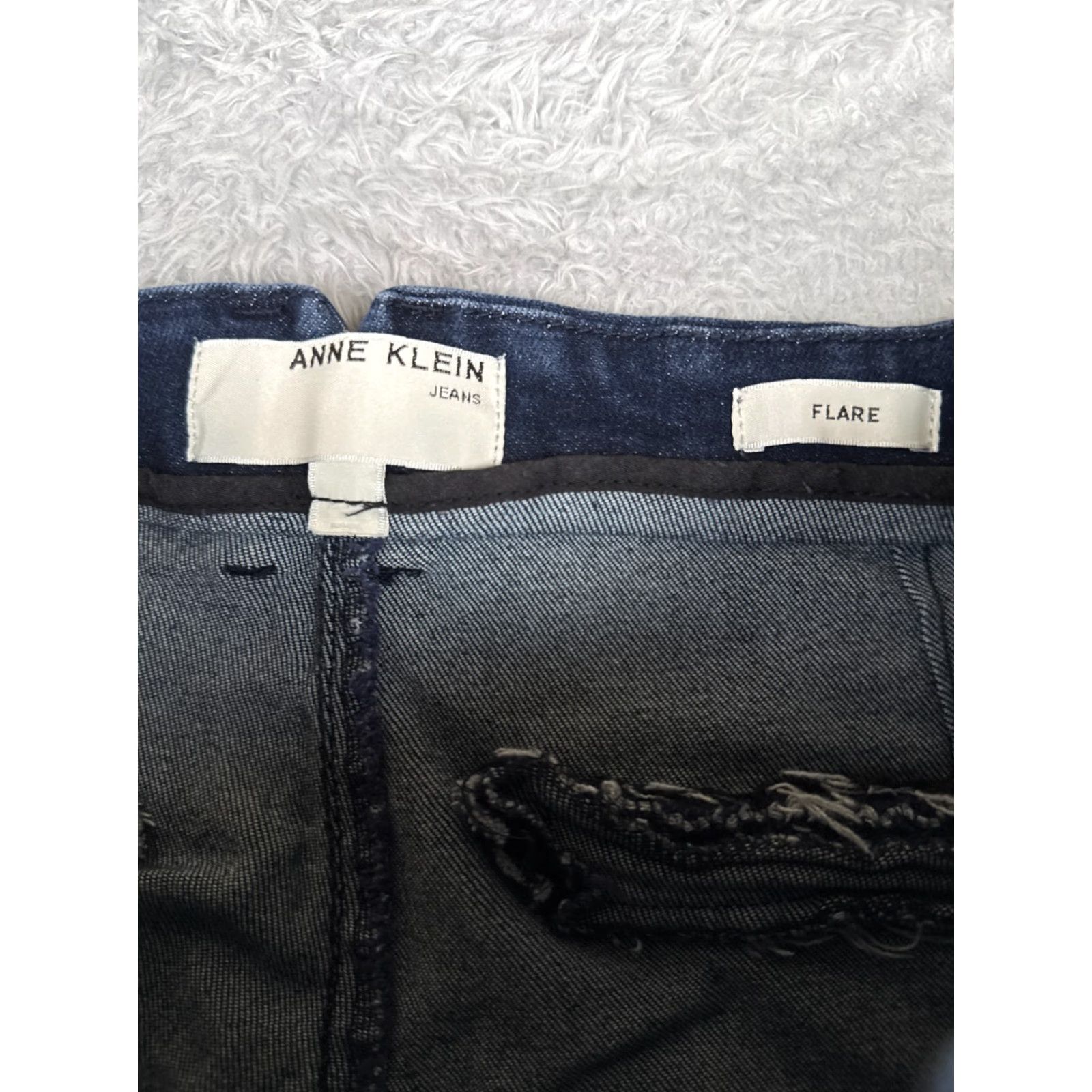 Anne Klein Anne Klein Jeans Womens 16 Blue Denim Flared Dark Wash Mid Rise Cotton 34x29 Size 38" / US 16 / IT 52 - 6 Thumbnail