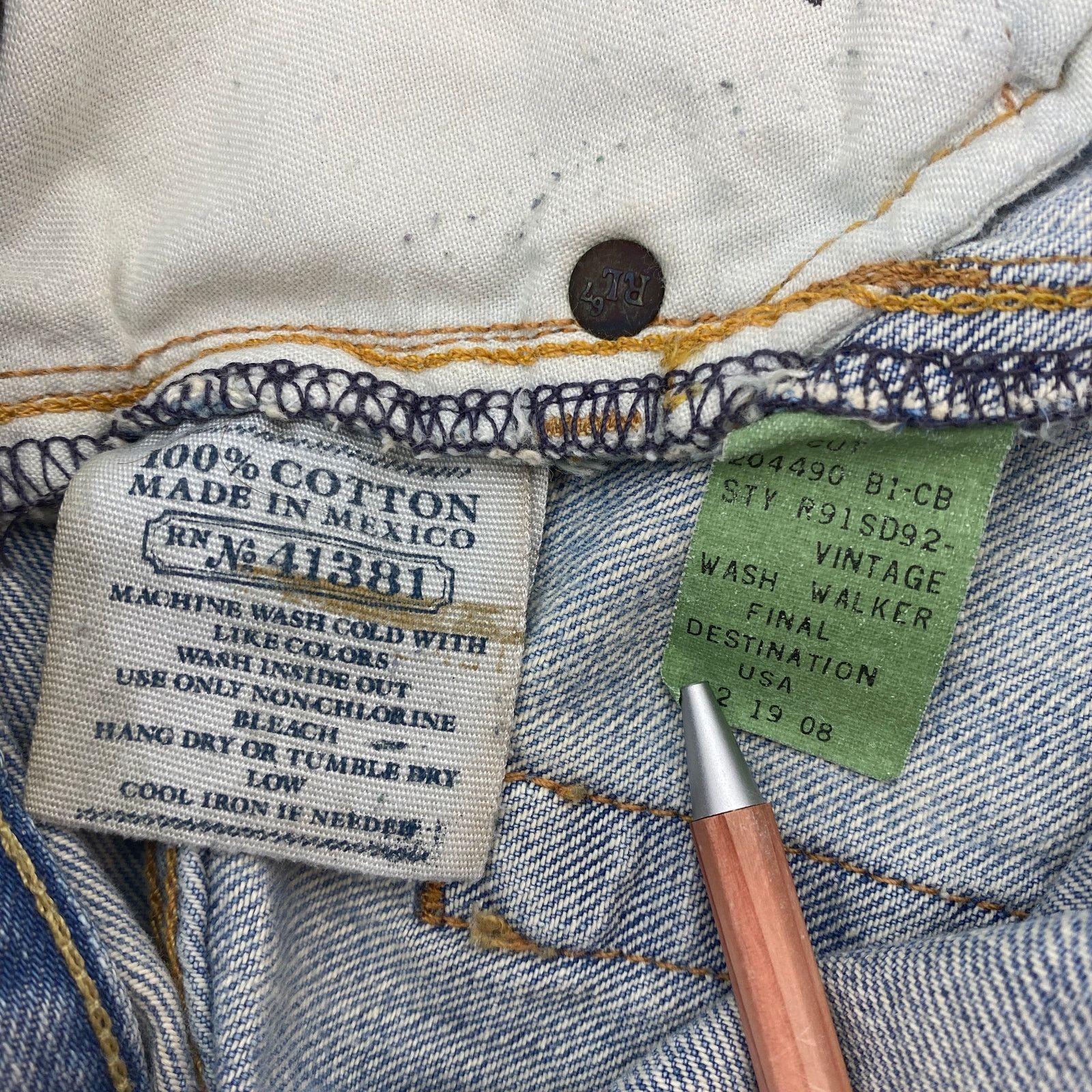 Polo Ralph Lauren × Vintage Polo Ralph Lauren Jeans Vintage Straight Leg Blue Light Wash Size US 34 / EU 50 - 5 Thumbnail