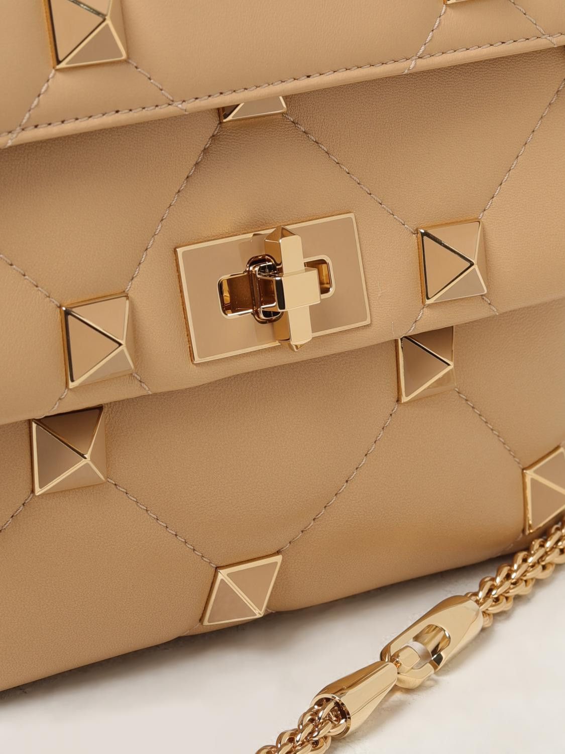 Valentino o1s22i1n0924 Size: OS / Roman Stud Shoulder Bag in Beige Size ONE SIZE - 3 Thumbnail