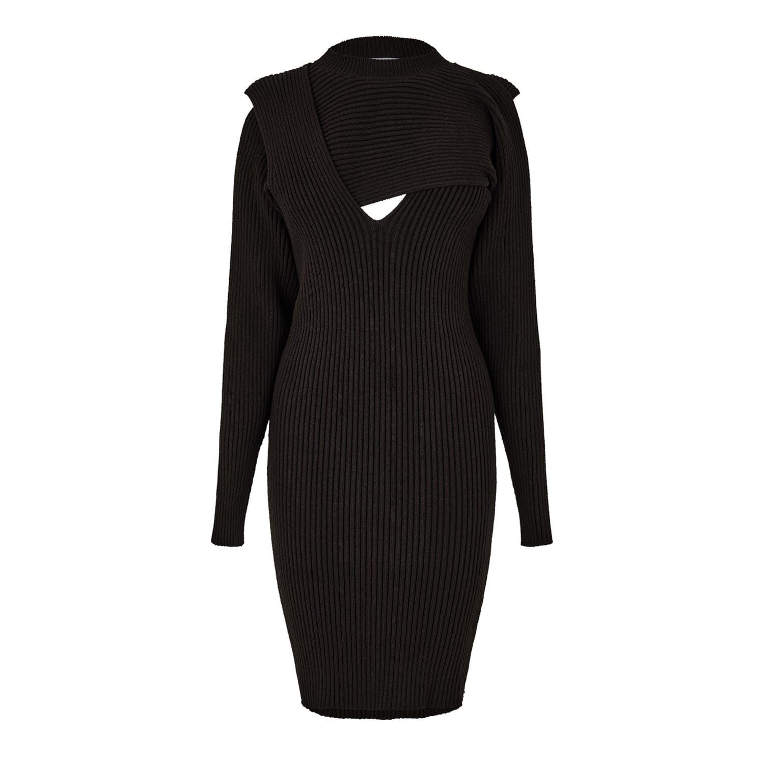 Bottega Veneta Bottega Veneta V-Neck Midi Sweater Dress Size M / US 6-8 / IT 42-44 - 1 Thumbnail