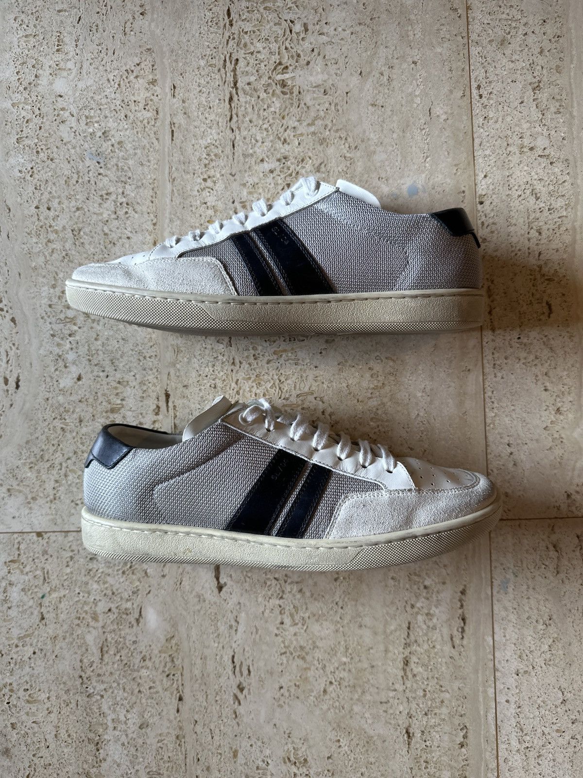 Saint Laurent Paris Saint Laurent SL/04 Low Cut Leather and Mesh Sneaker Size US 7.5 / EU 40-41 - 2 Thumbnail