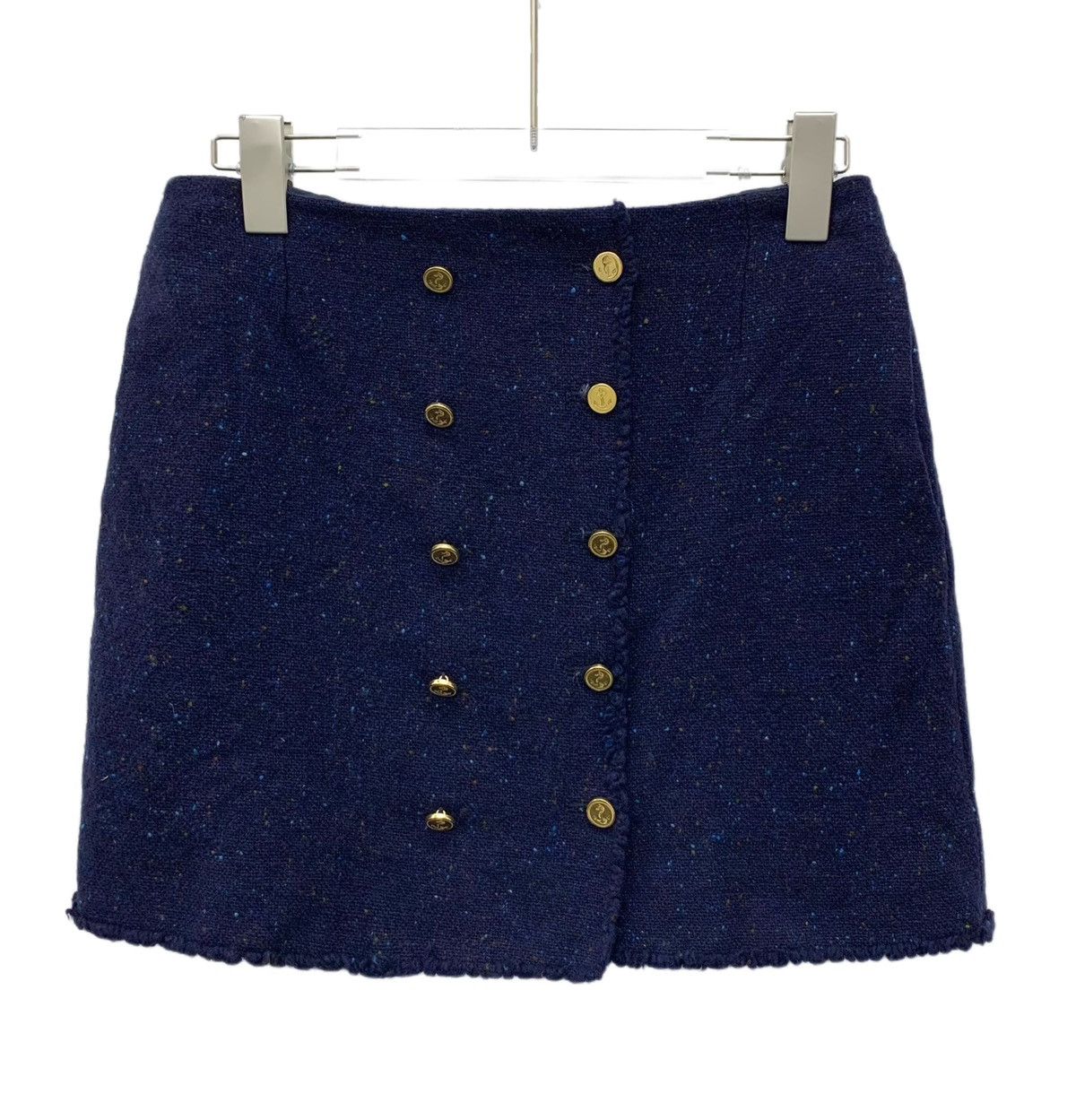 Thom Browne Thom Browne Navy Wool Blend Mini Skirt K26WX Size 26" / US 2 / IT 38 - 1 Thumbnail