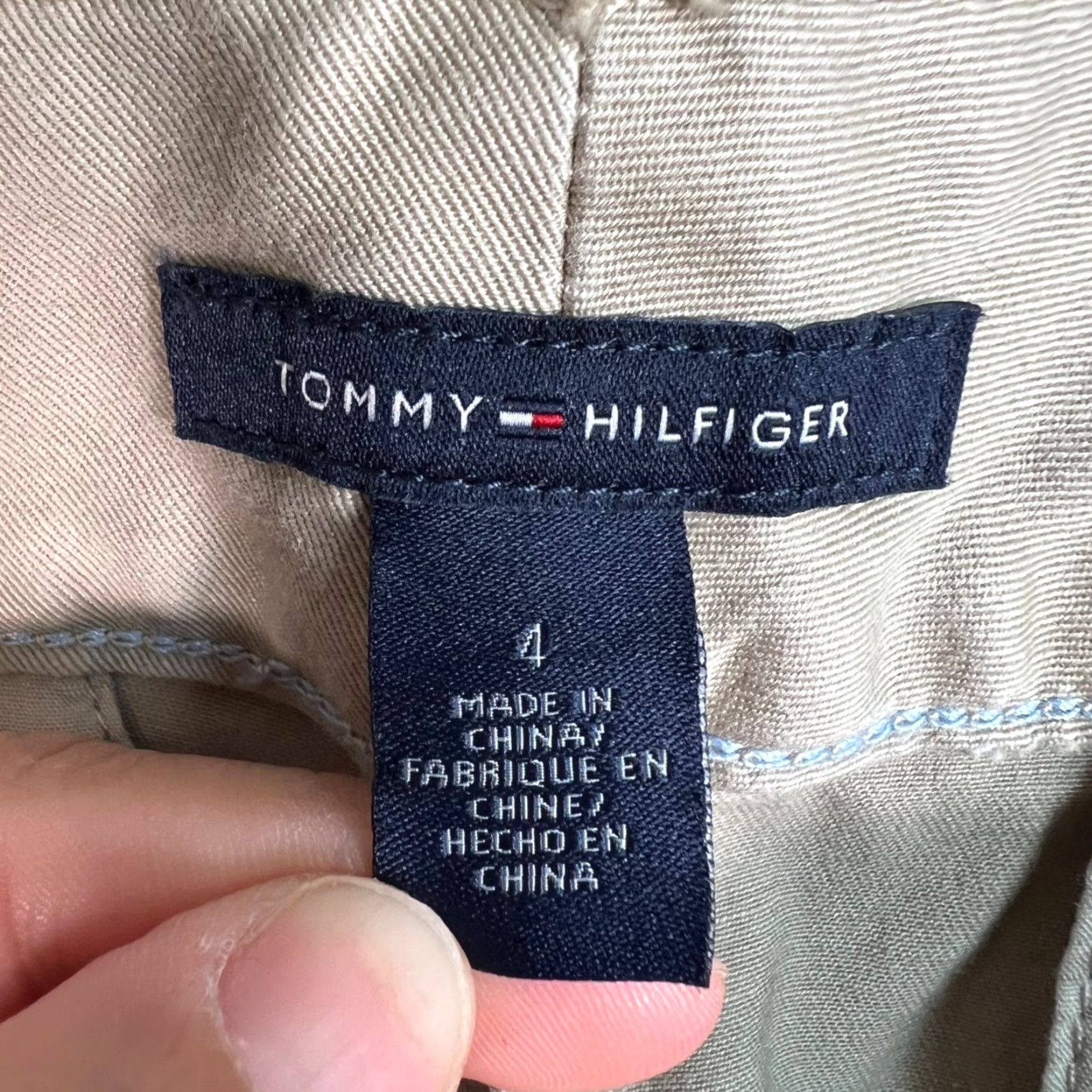 Tommy Hilfiger TOMMY HILFIGER Women's Khaki Wide-Leg Chino Pants Size 4 Cotton Blend Regular Size 27" / US 4 / IT 40 - 3 Thumbnail