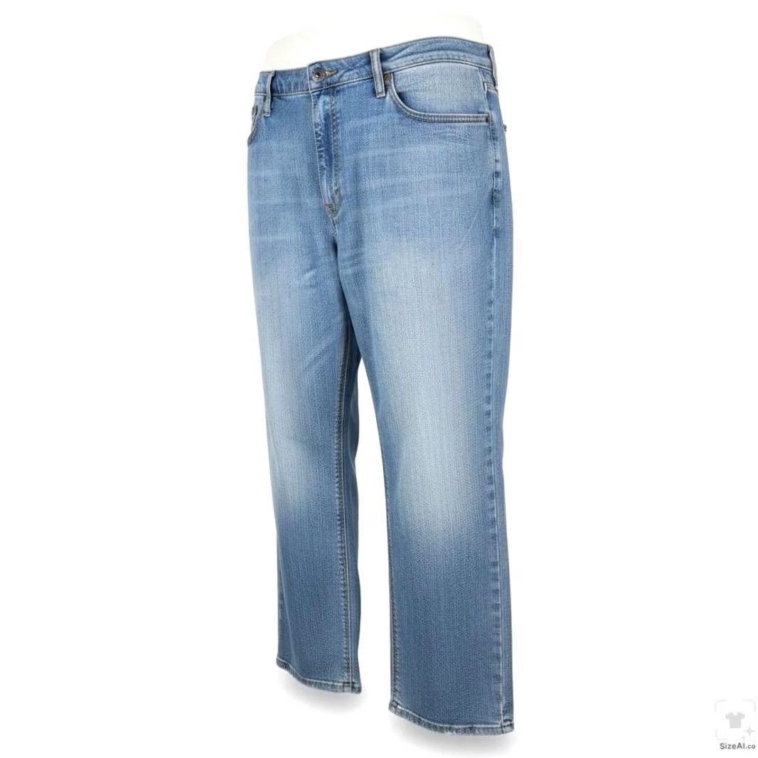 Levi's Levis 541 Jeans Mens 44x30 Blue Light Wash Tapered Athletic Denim Zip Fly Narrow Fit Logo Pockets Size US 44 / EU 60 - 2 Thumbnail