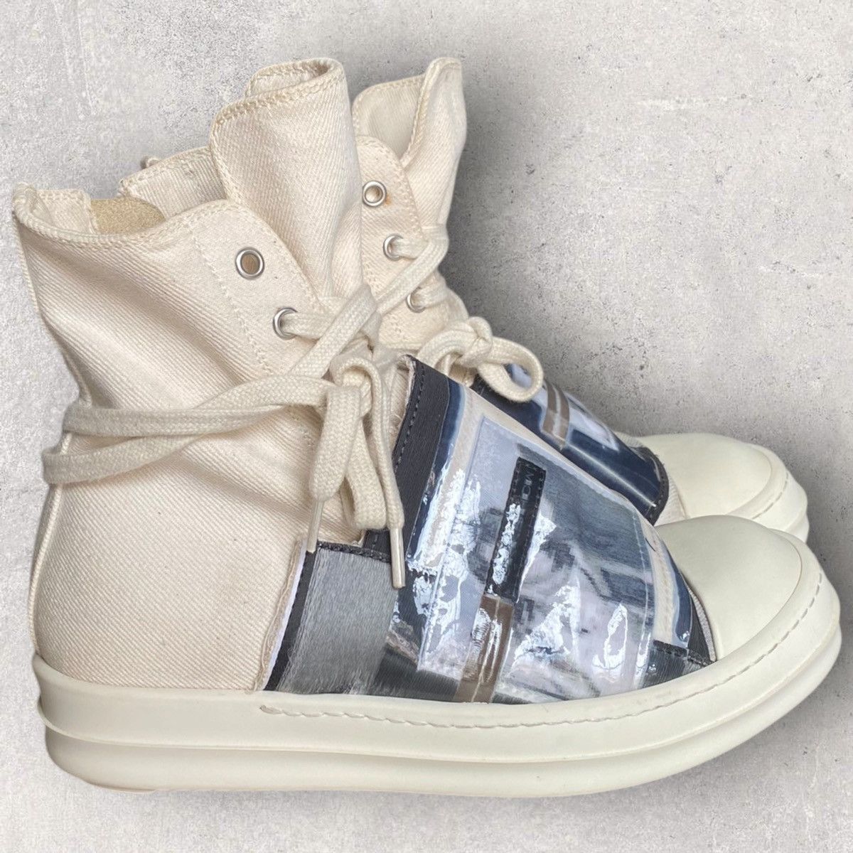 Rick Owens × Rick Owens Drkshdw SS19 Patch Ramone High Top