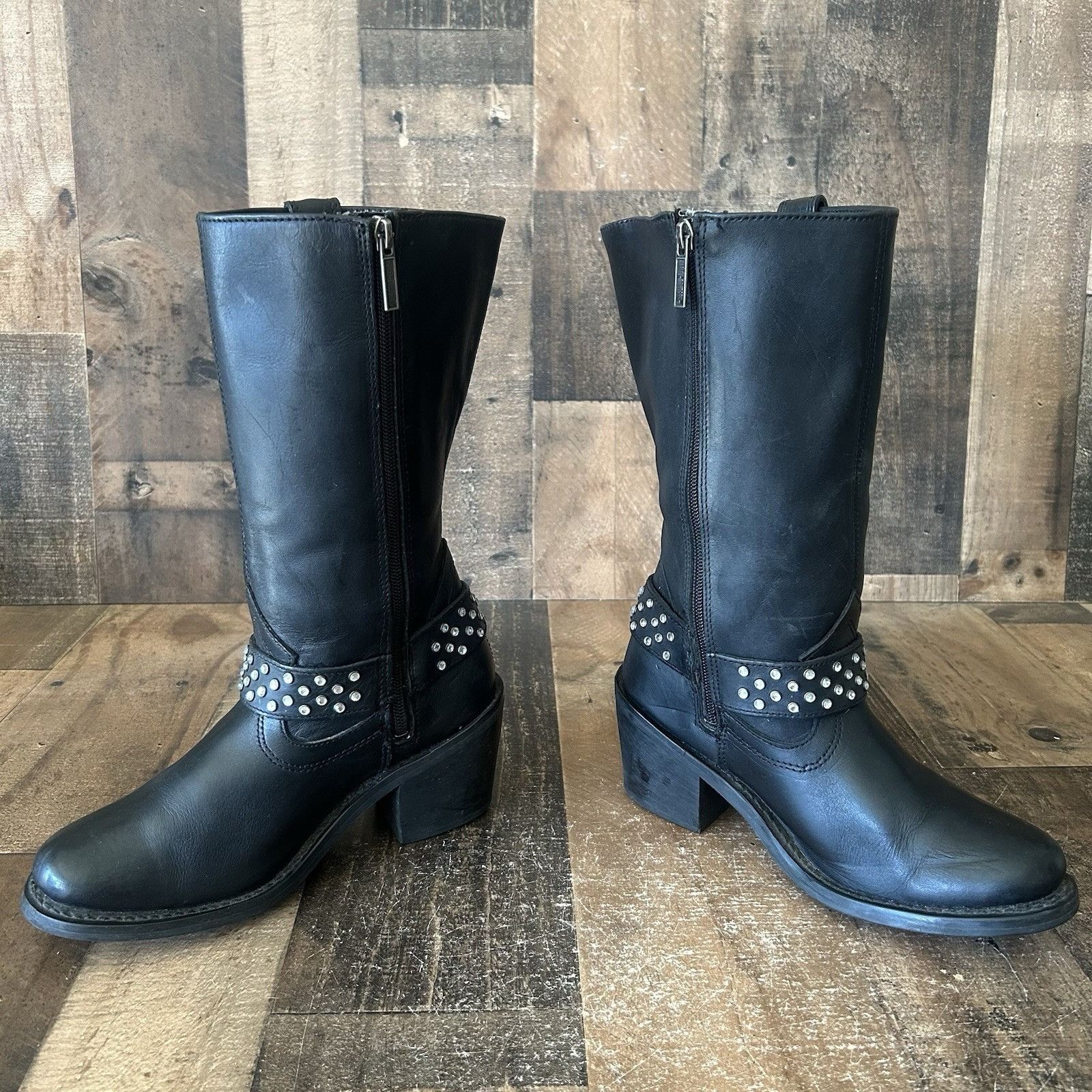 Harley Davidson Harley Davidson 85349 Side Zip Studded Moto Boots Womens 7.5 Size US 7.5 / IT 37.5 - 12 Thumbnail