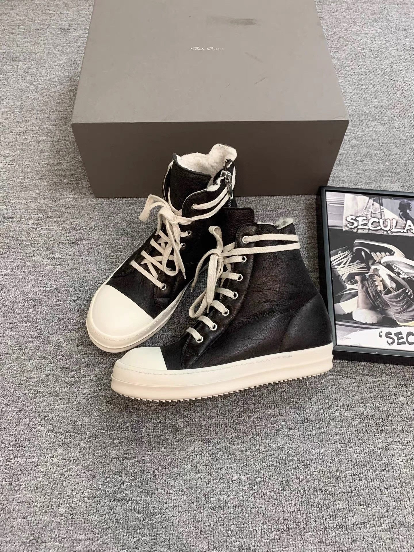 Rick Owens Rick Owens 17FW Mainline Leather Ramones K34 Size US 6 / EU 39 - 1 Thumbnail