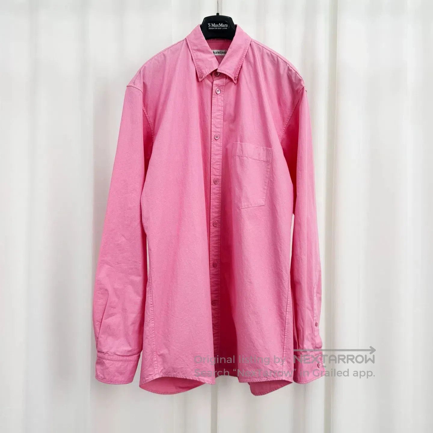 Balenciaga pink balenciaga shirt with printed logo. Size S / US 4 / IT 40 - 1 Thumbnail