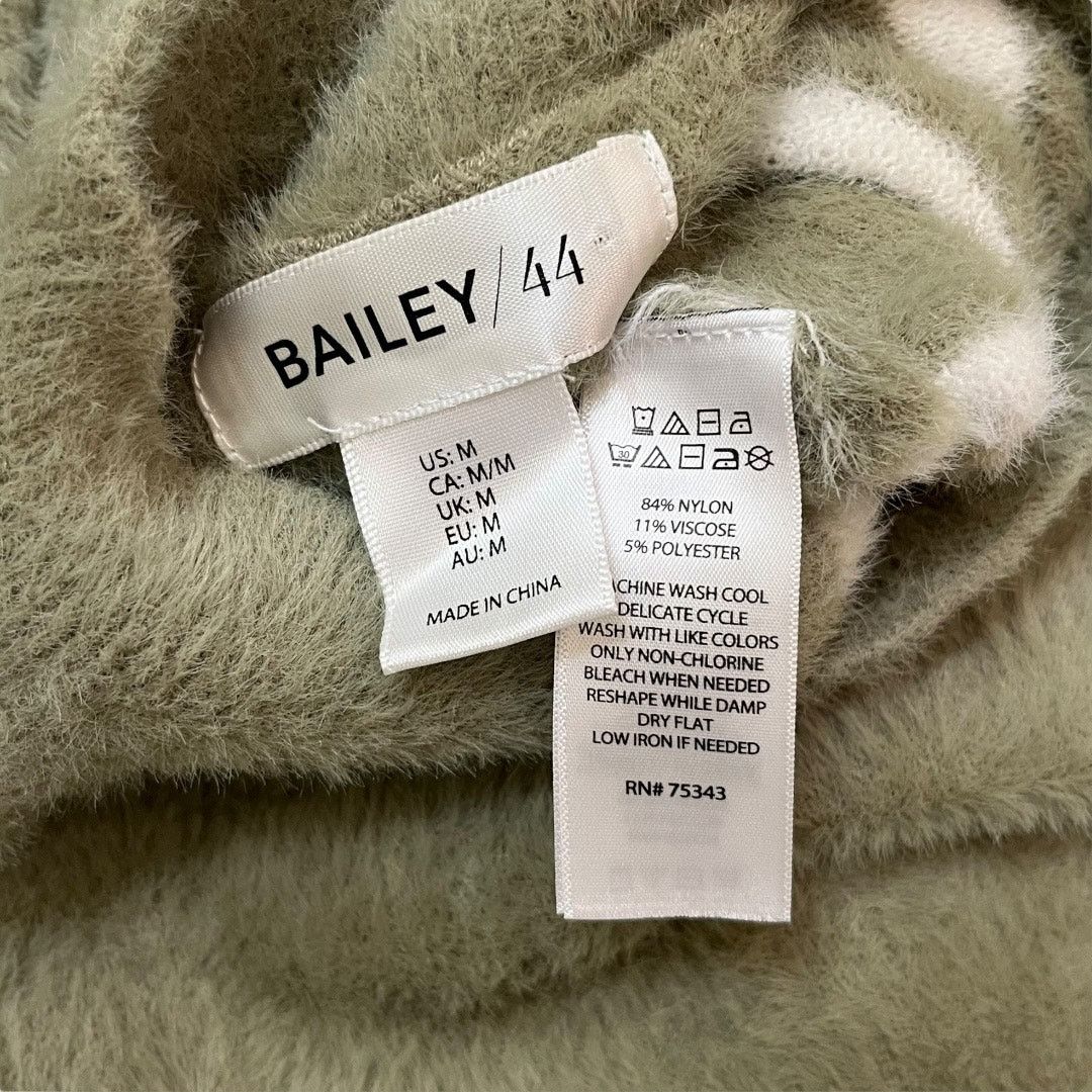 Bailey 44 Bailey 44 fuzzy mock neck stripe sweater olive green white Size M / US 6-8 / IT 42-44 - 6 Thumbnail