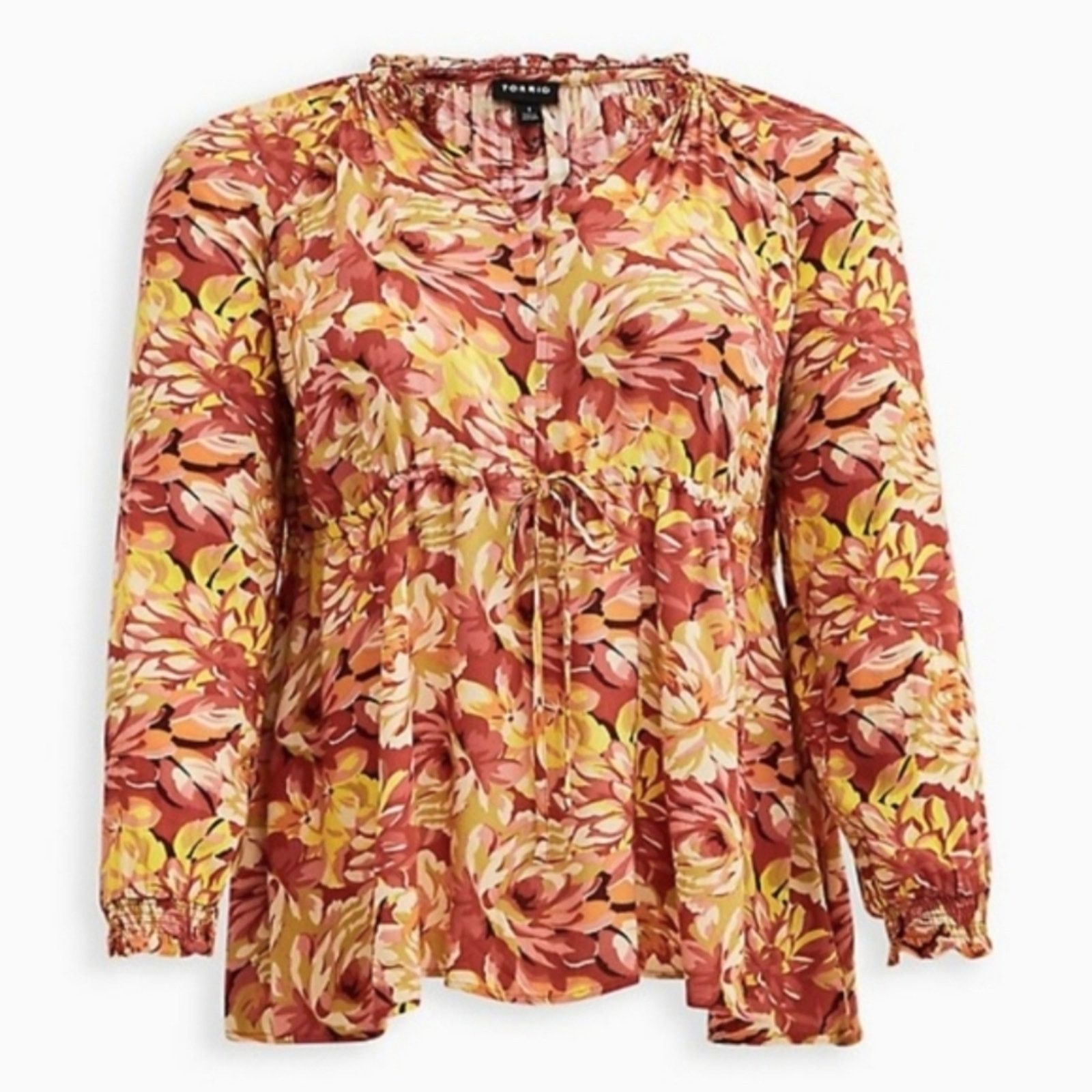 Torrid TORRID ☆ AUTUMN COLORS ☆ TAJ NECK BLOUSE 5x ☆ NWT Size 4XL / US 24-26 - 8 Thumbnail