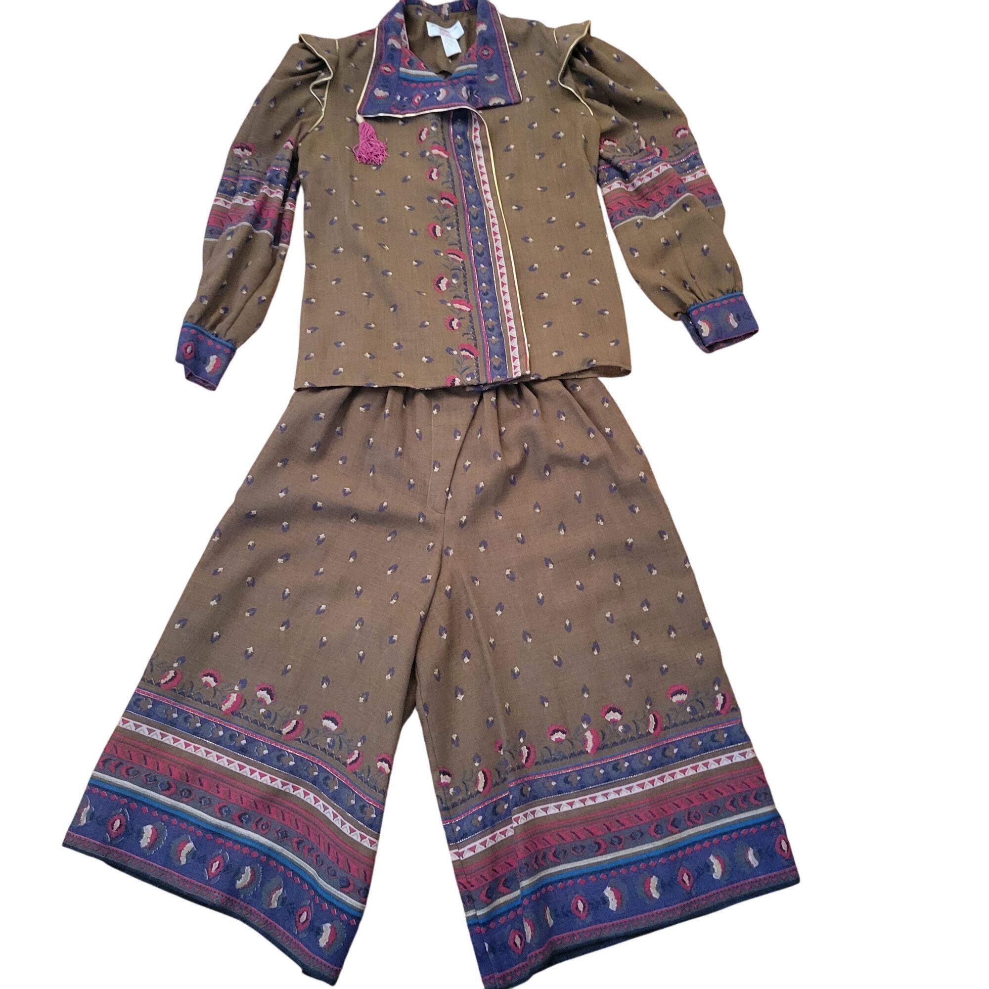 Vintage Vintage Joseph Piselli Bal De Grace 2 Piece Set 8 Paisley Pr Size M / US 6-8 / IT 42-44 - 2 Thumbnail