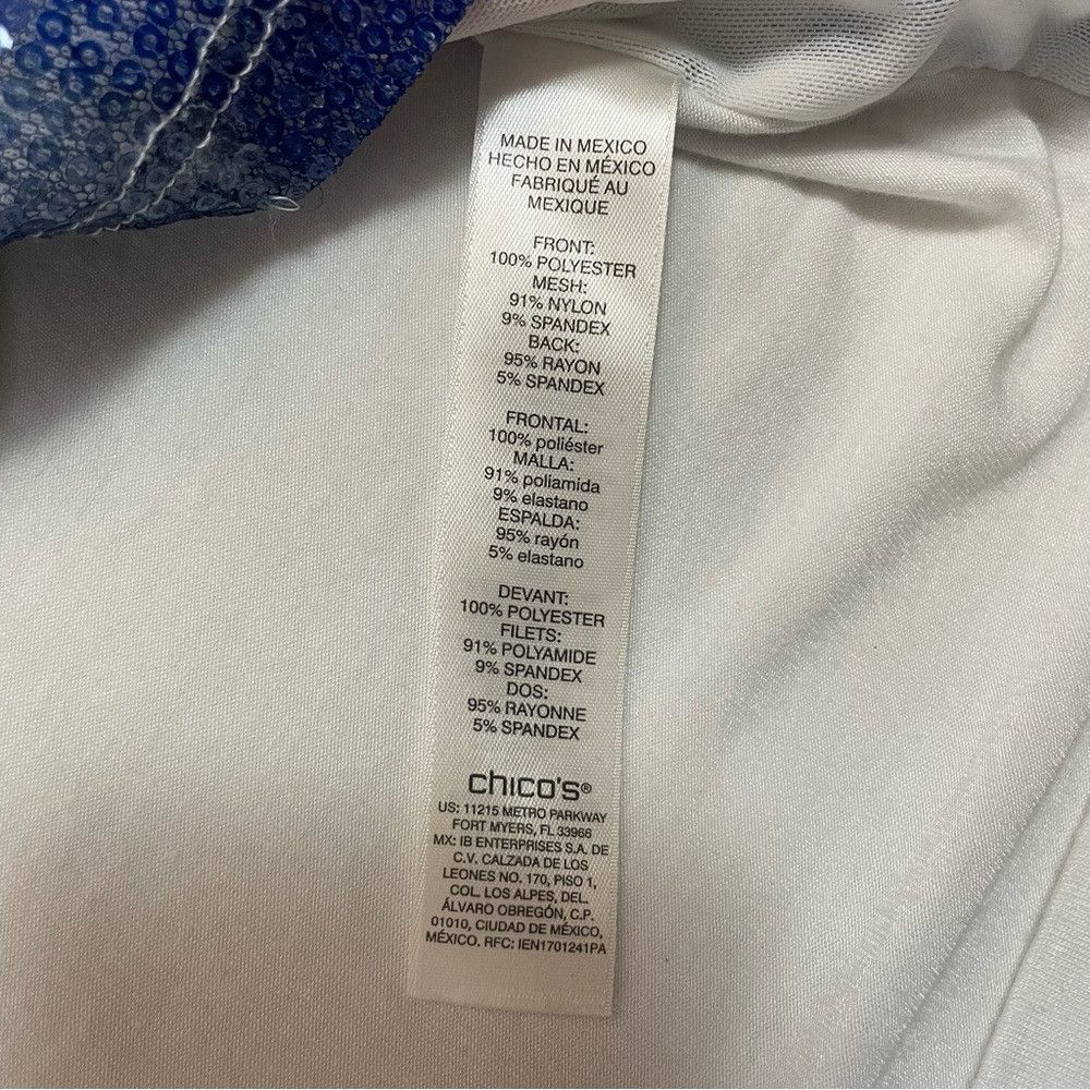 Chicos Chico's Watercolor Sequins Front Top T-Shirt Size 2 US L Size L / US 10 / IT 46 - 8 Thumbnail