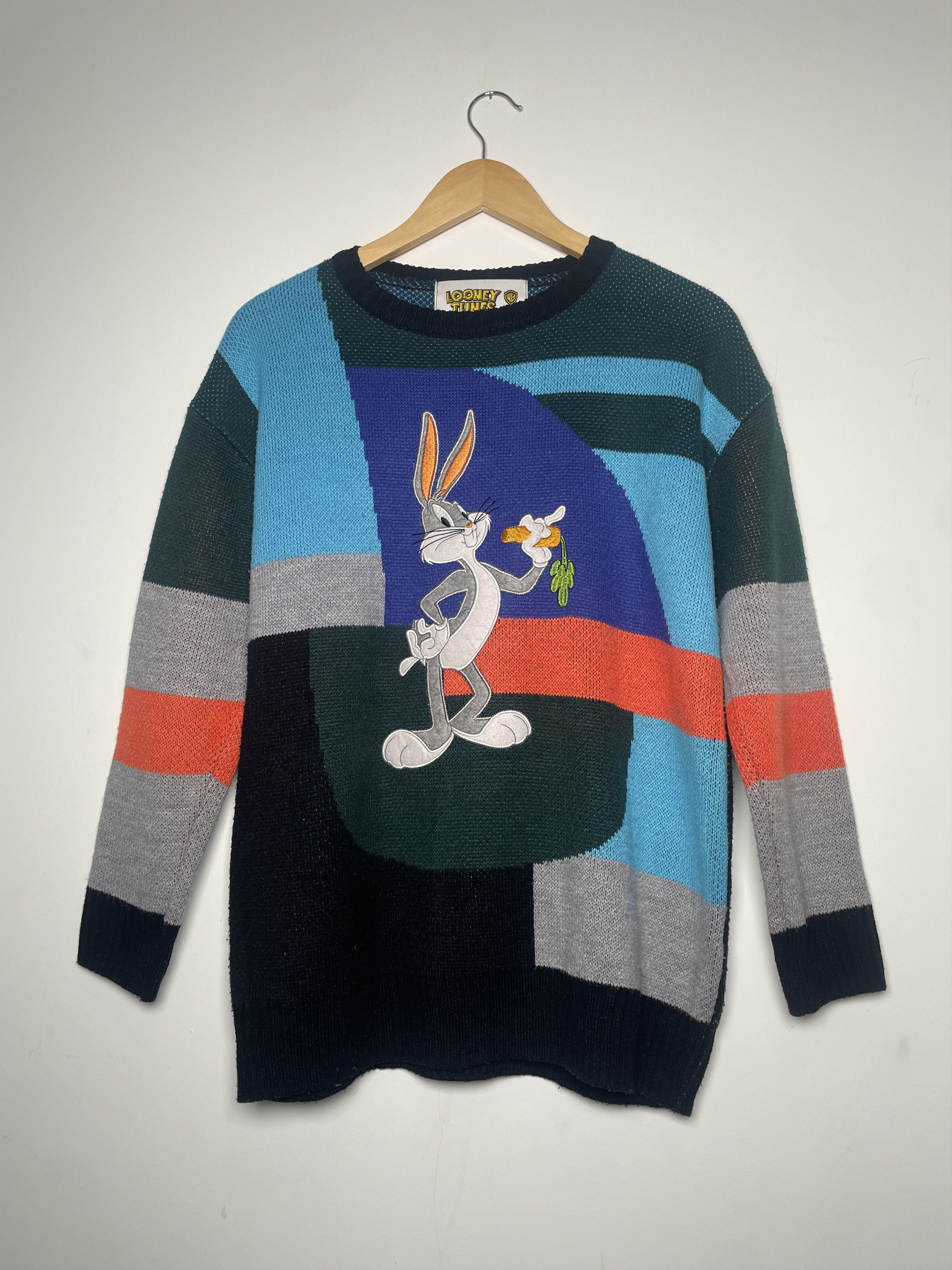 Warner Bros Vintage 90s Looney Tunes Bugs Bunny Knit Sweater Size US M / EU 48-50 / 2 - 1 Thumbnail