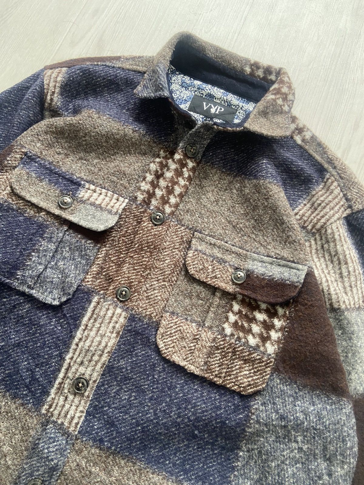 Playboy Vintage Playboy Hybrid Rebuilt Patchwork Wool Jacket Size US L / EU 52-54 / 3 - 2 Thumbnail