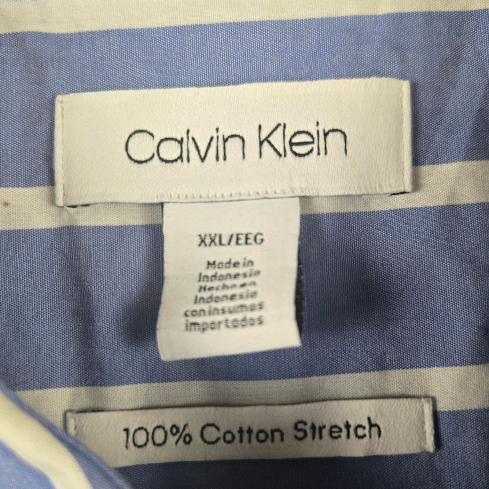 Calvin Klein Calvin Klein Blue White Striped Button Down Shirt Size XXL Size US XXL / EU 58 / 5 - 5 Thumbnail