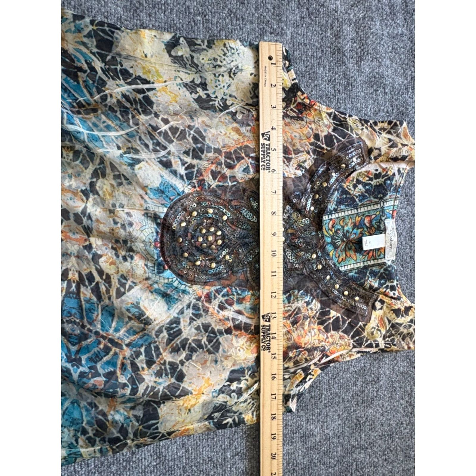 Vintage Dressbarn Blouse Top Womens Medium Blue Brown Sequins Sleeveless Lined Polyester Regular Classic Modern 90s City Fun Dressbarn Women Shirt XS? Size M / US 6-8 / IT 42-44 - 4 Thumbnail
