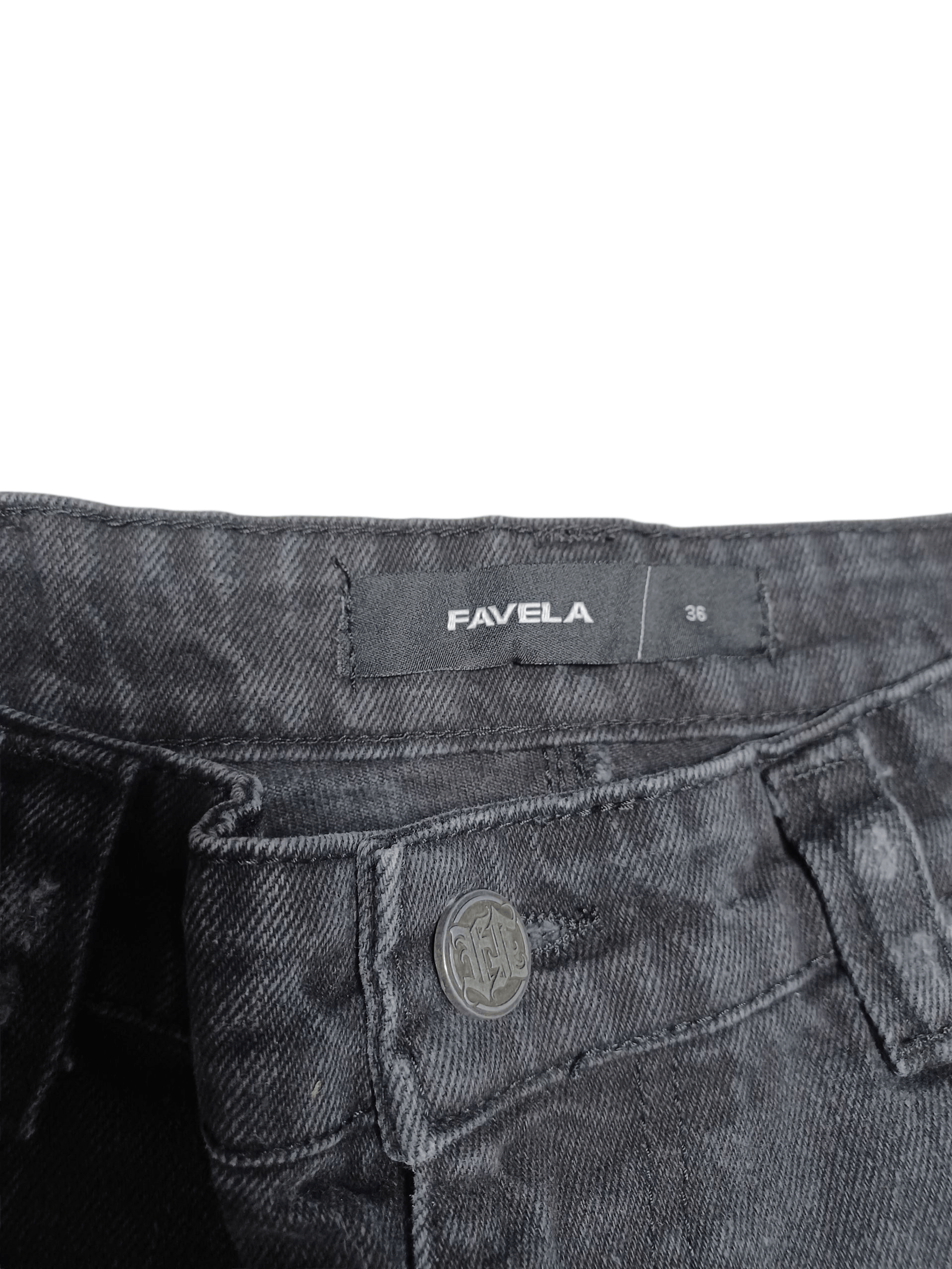 FAVELA FAVELA FIRE EMBROIDERED JAPANESE STREETWEAR WIDE JEANS DENIM Size US 36 / EU 52 - 6 Thumbnail