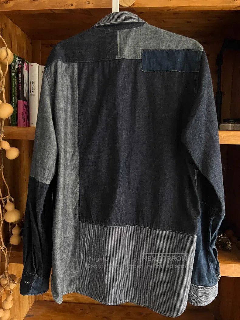 Nigel Cabourn Nigel Cabourn Blue dye patchwork work shirt Size US M / EU 48-50 / 2 - 5 Thumbnail