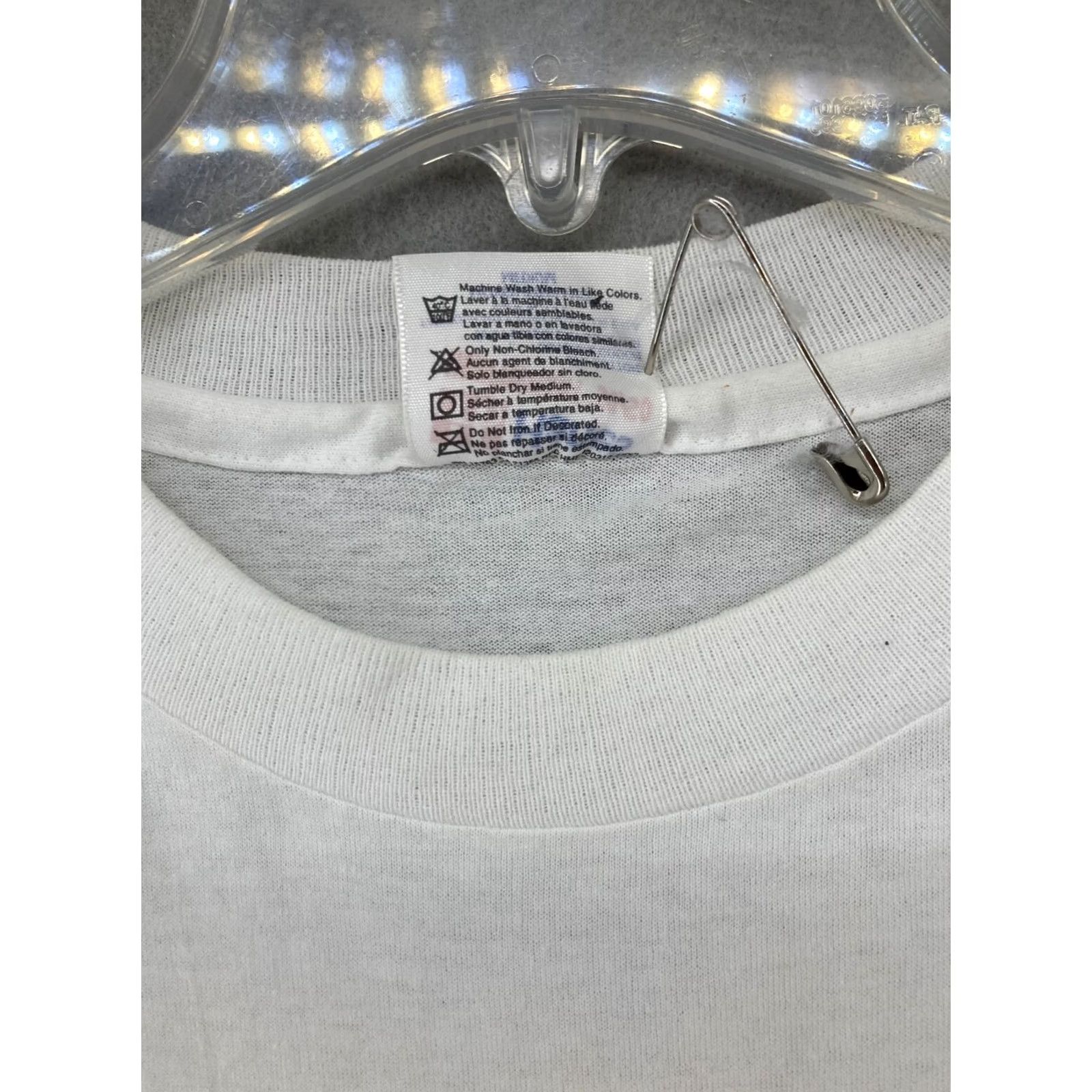 Hanes VINTAGE Hanes Poker TShirt Mens M White USA MADE Embroidered 90s Size US M / EU 48-50 / 2 - 6 Thumbnail