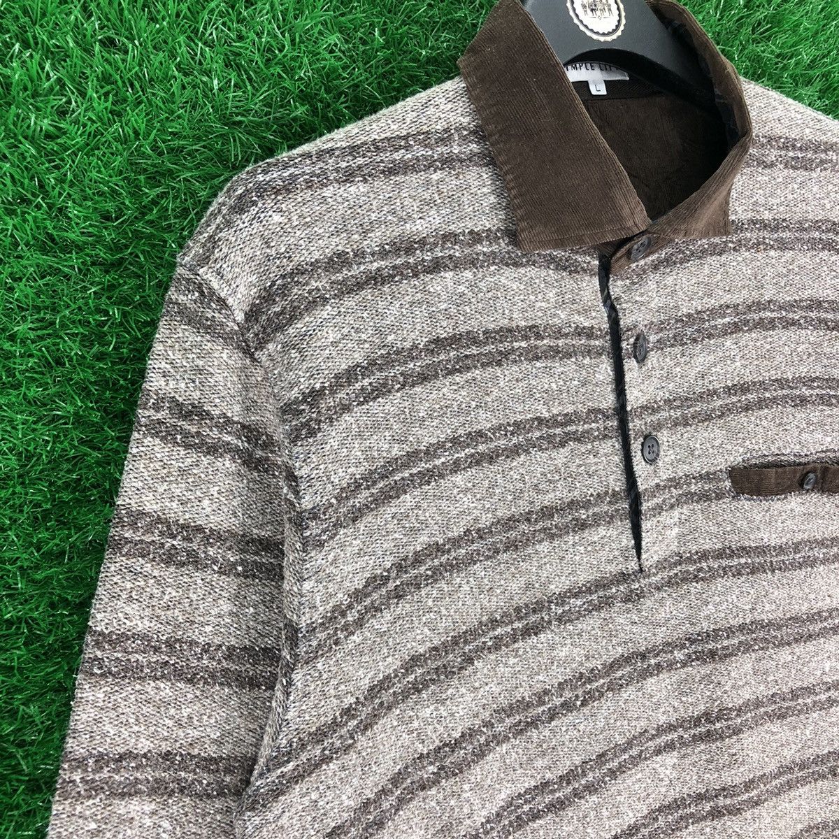 Japanese Brand Vintage 90's Knit Polo Shirt by Simple Life Japan Size US L / EU 52-54 / 3 - 2 Thumbnail